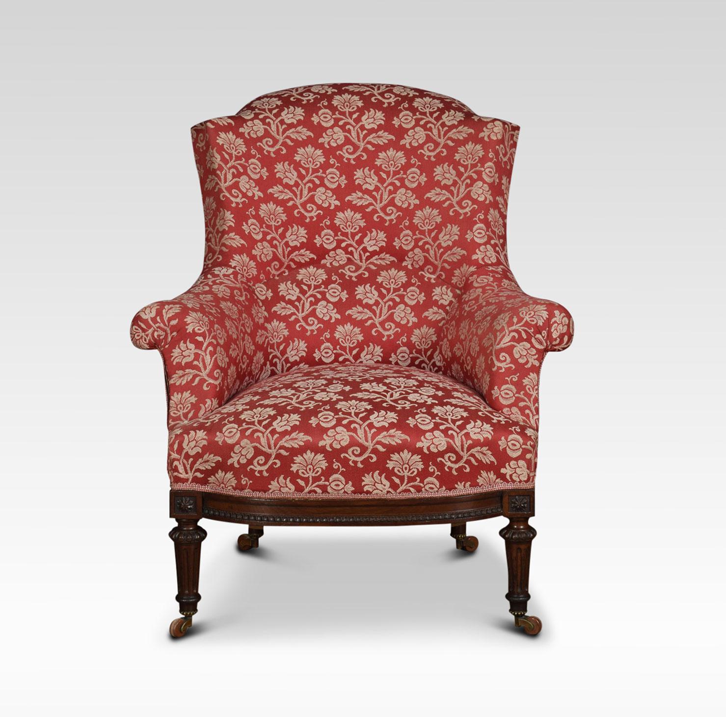 Victorian 19th Century Armchair with Conforming Stool