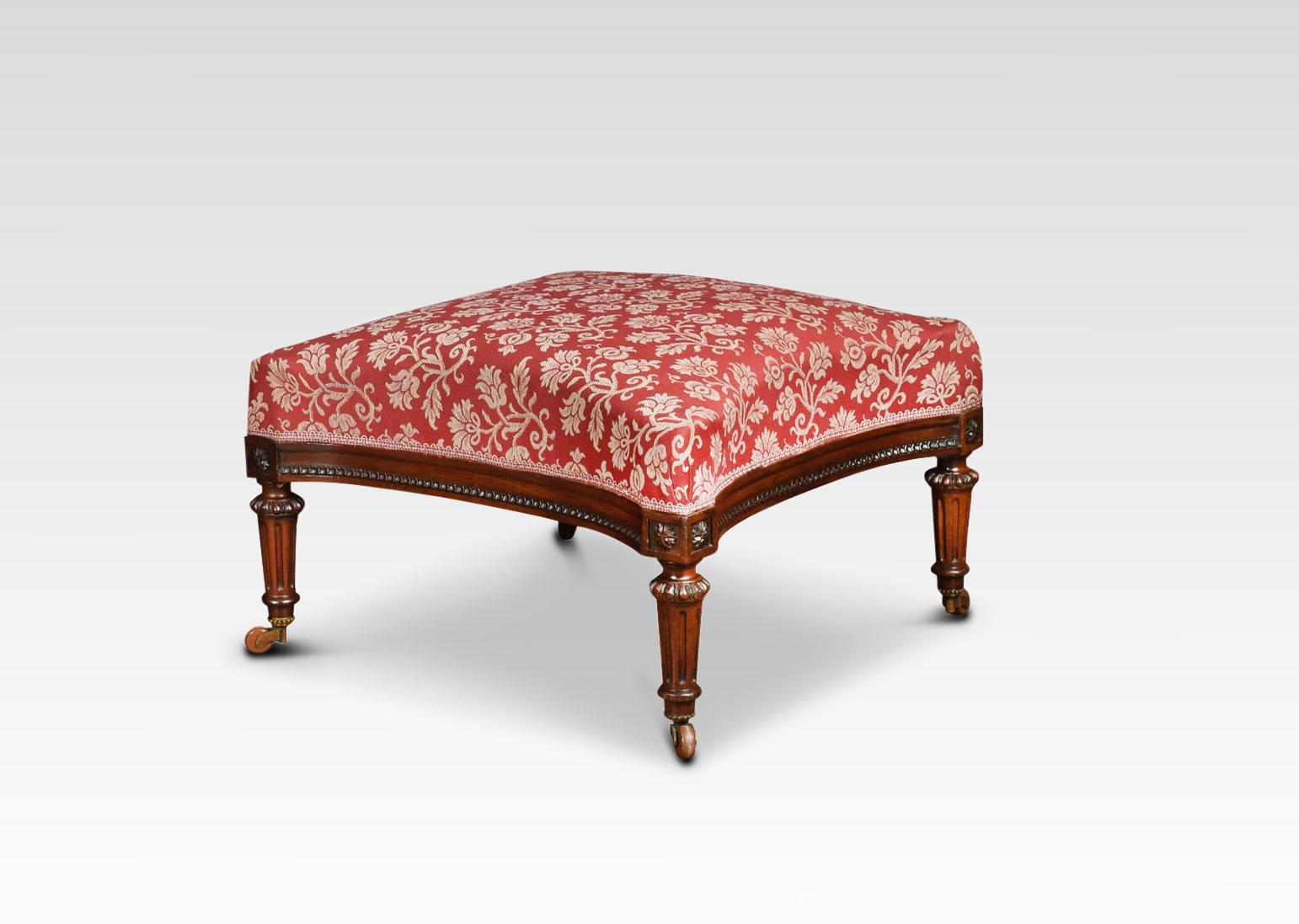 English 19th Century Armchair with Conforming Stool