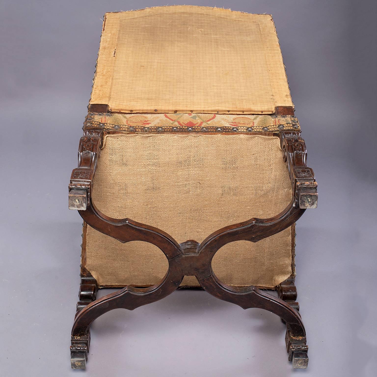 19th Century Armchair with Original Tapestry Upholstery 7