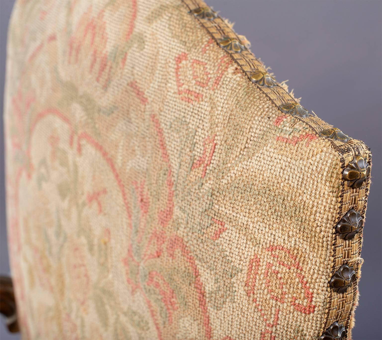 19th Century Armchair with Original Tapestry Upholstery 1