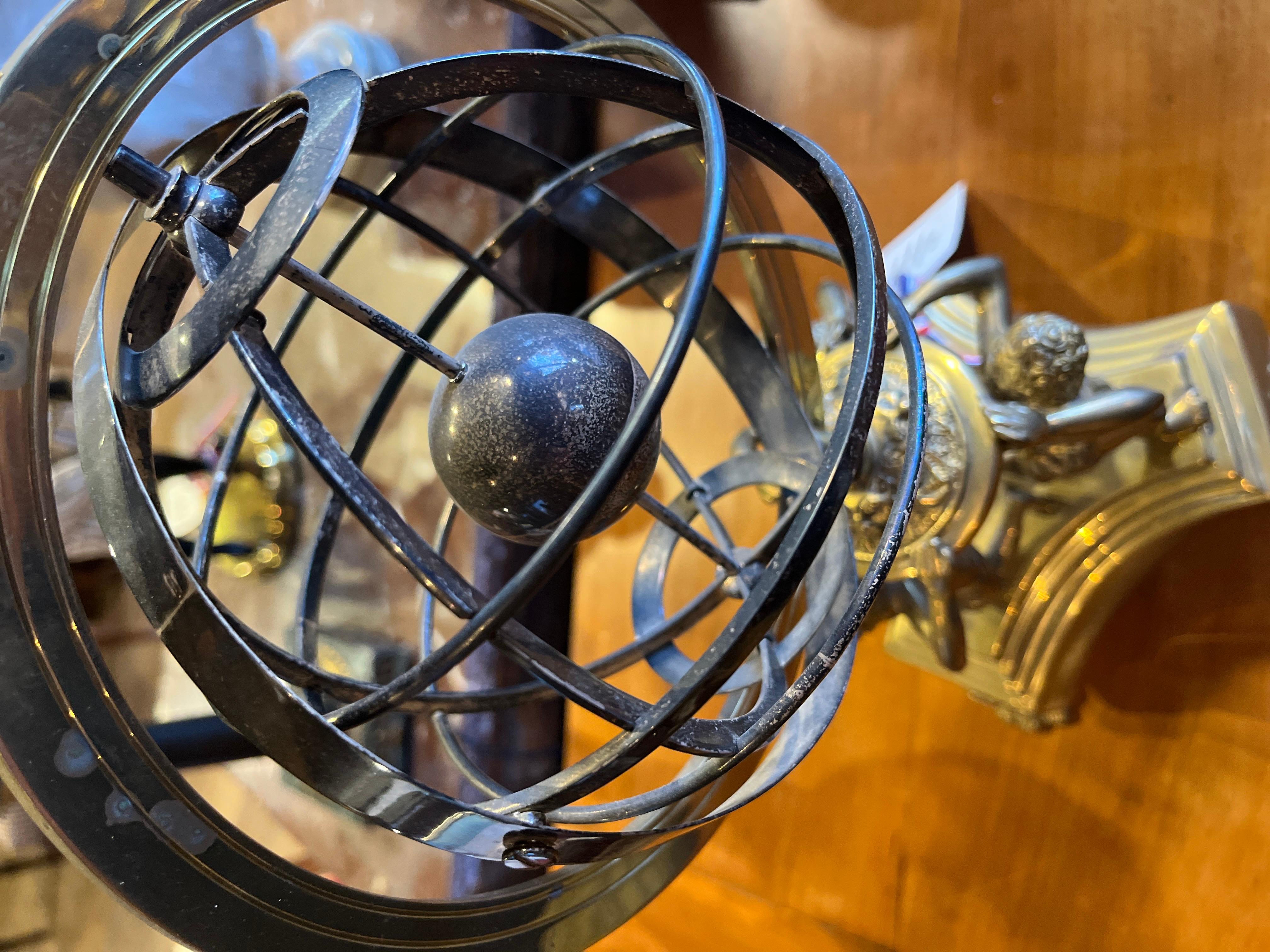 Art Deco 19th Century Armillary Globe on Brass Base For Sale