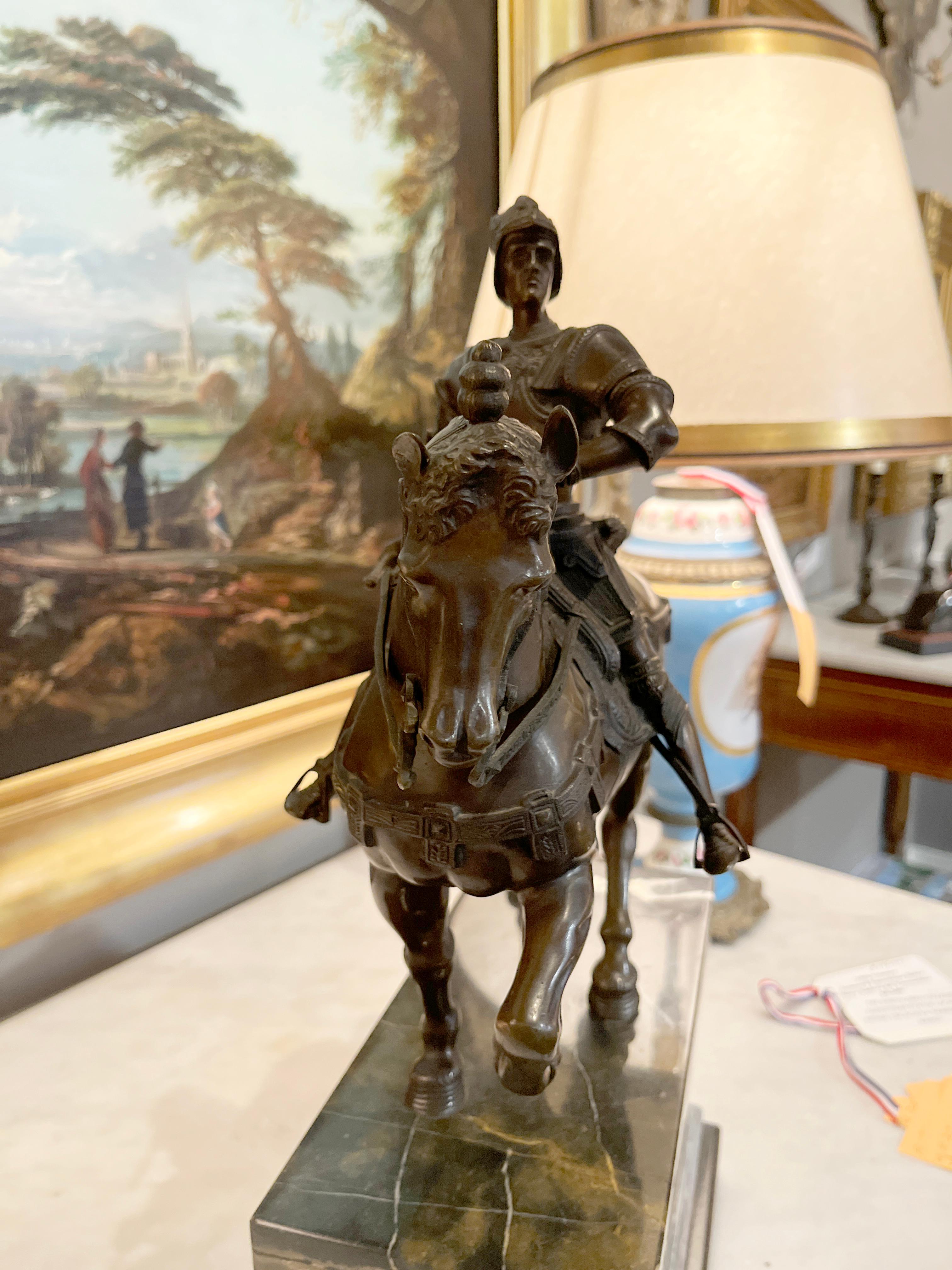 Jinete ecuestre acorazado del siglo XIX según Andrea del Verrocchio Neoclásico en venta