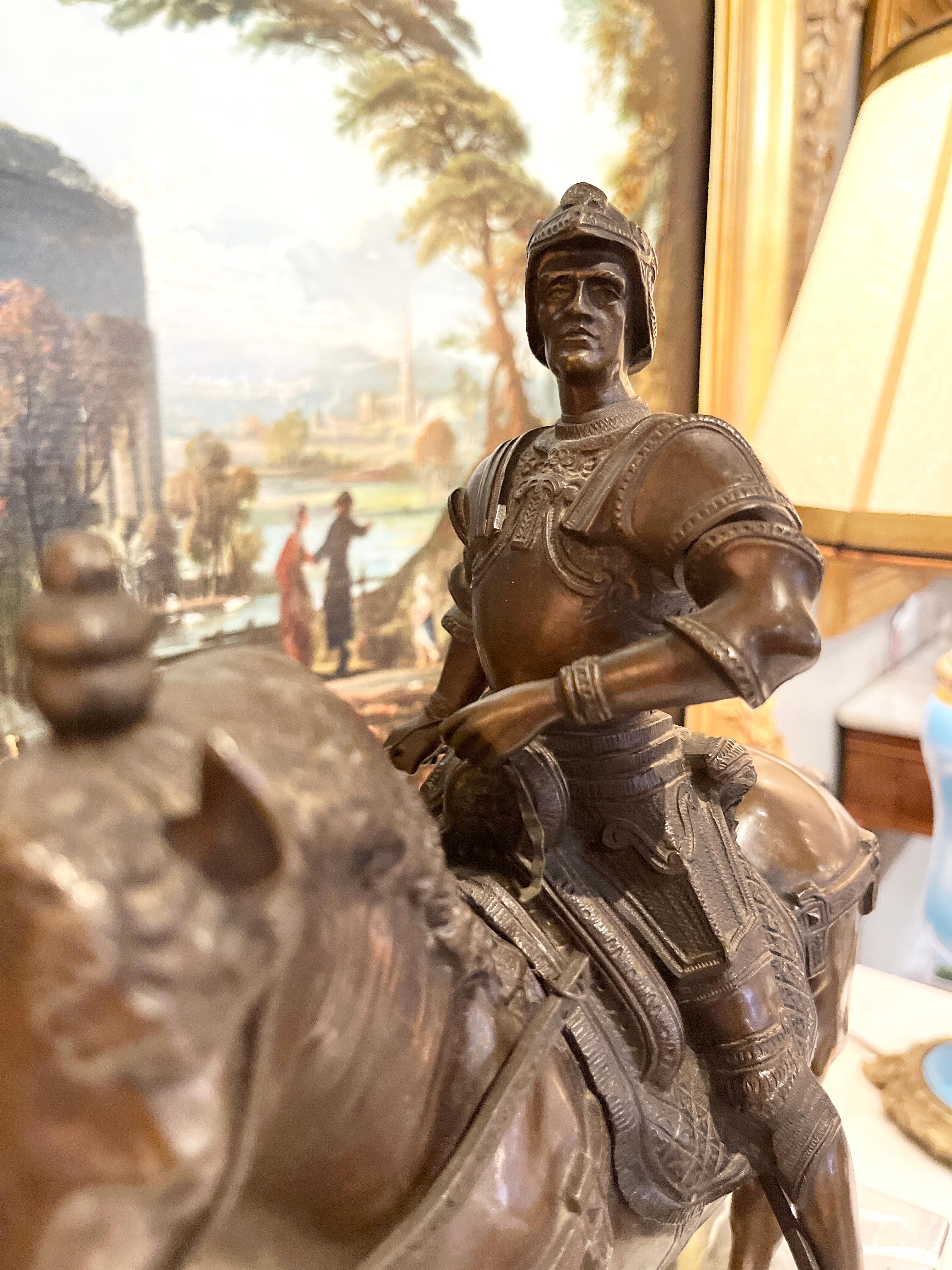 Jinete ecuestre acorazado del siglo XIX según Andrea del Verrocchio en Bueno estado para la venta en Scottsdale, AZ