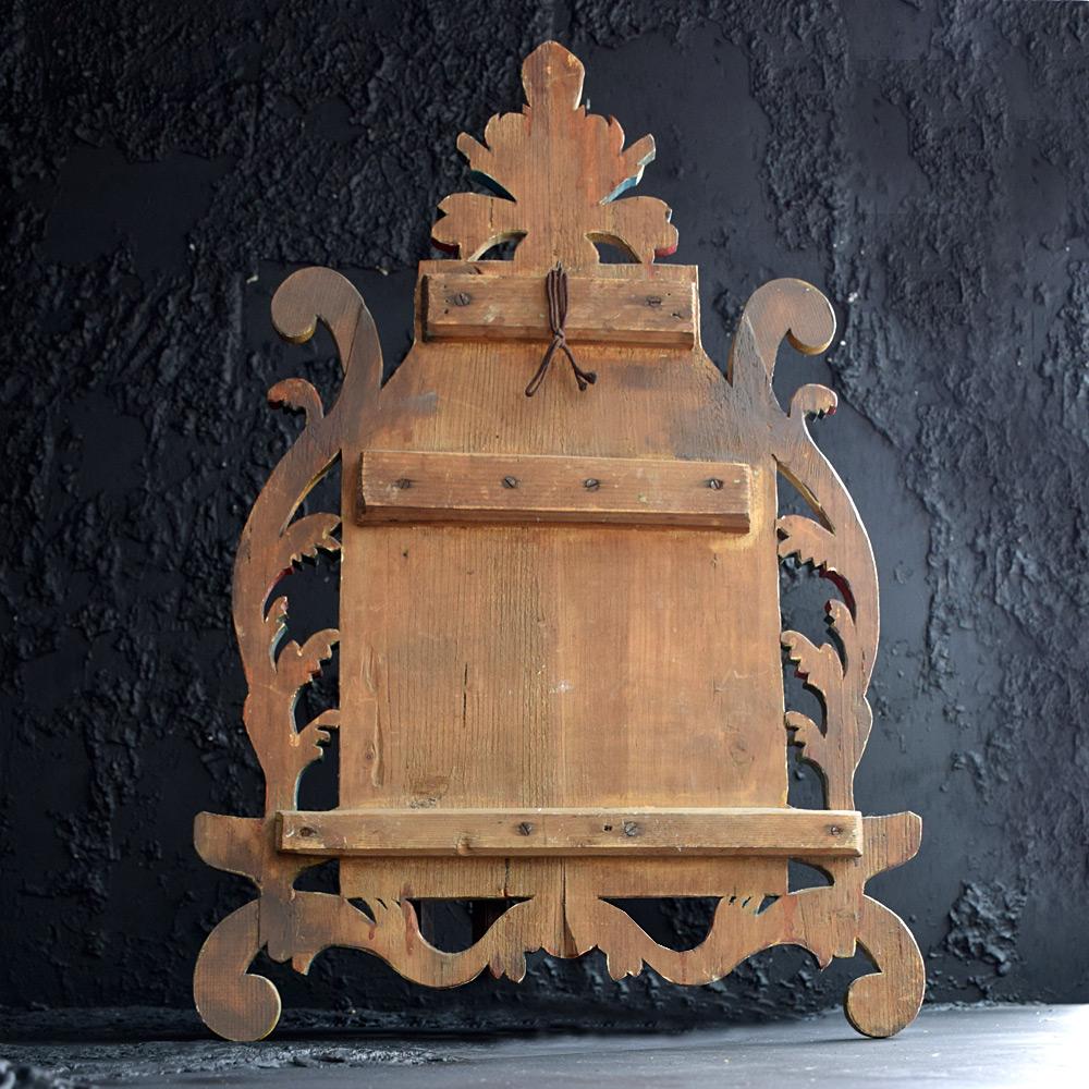 Scandinavian 19th Century Armorial Crest Wall Mirror