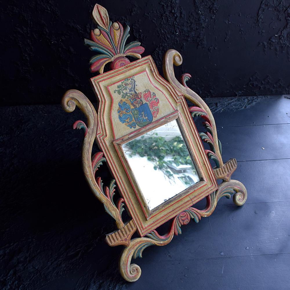 Mid-19th Century 19th Century Armorial Crest Wall Mirror