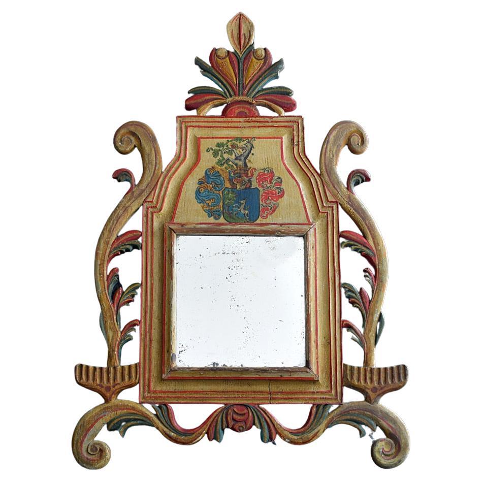 19th Century Armorial Crest Wall Mirror
