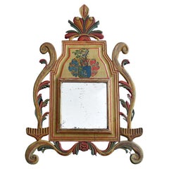 Antique 19th Century Armorial Crest Wall Mirror