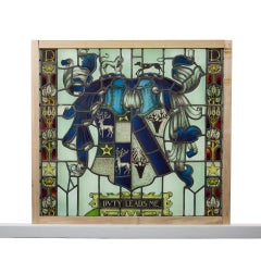 19th Century Armorial Stained Glass Panel From Locko Park Derbyshire