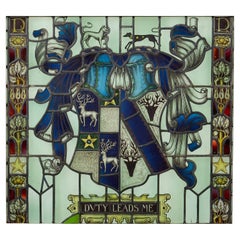 19th Century Armorial Stained Glass Panel From Locko Park Derbyshire
