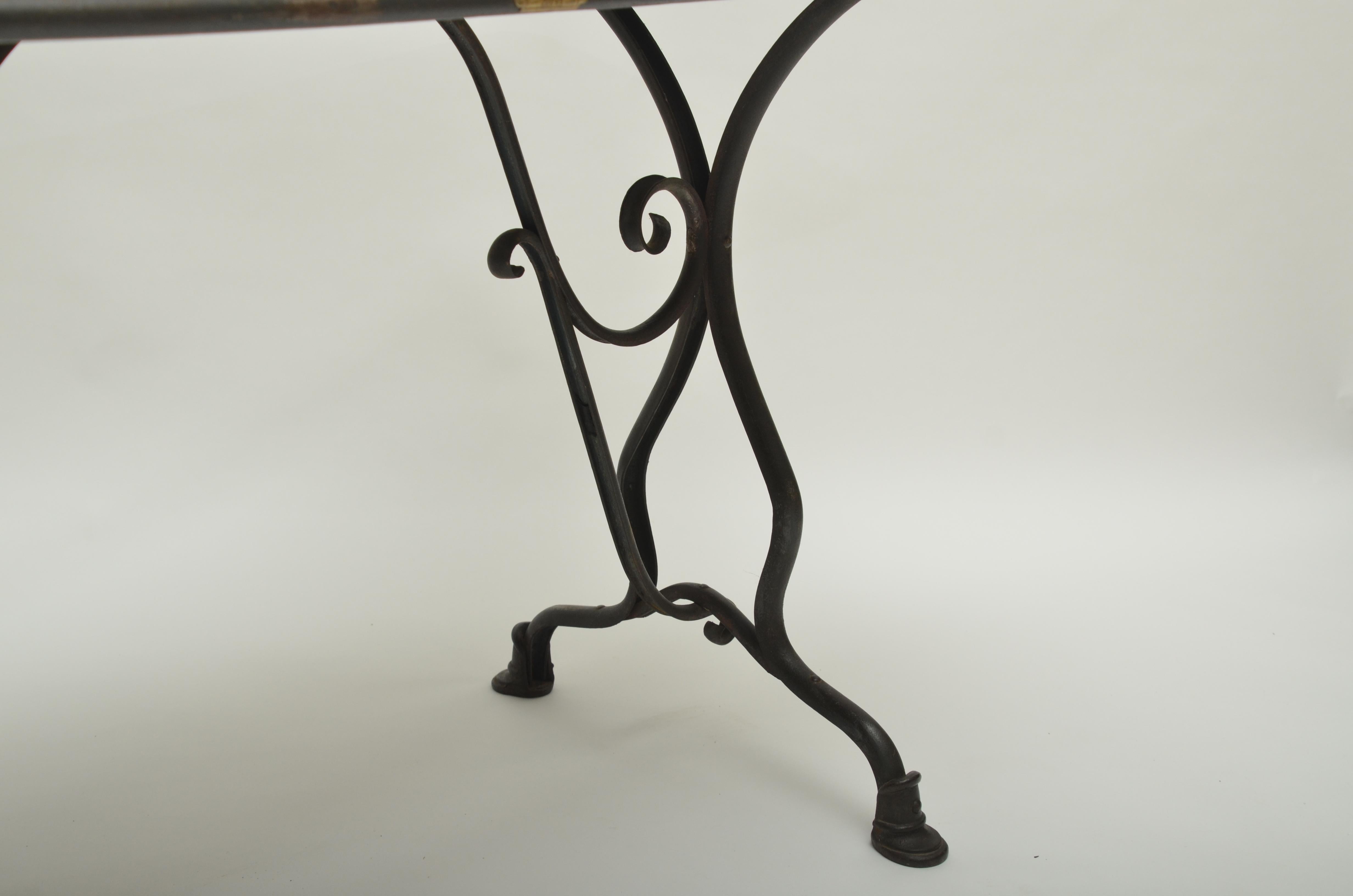 19th Century Arras Metal Table, Arras, France, 1880 In Good Condition For Sale In East Hampton, NY