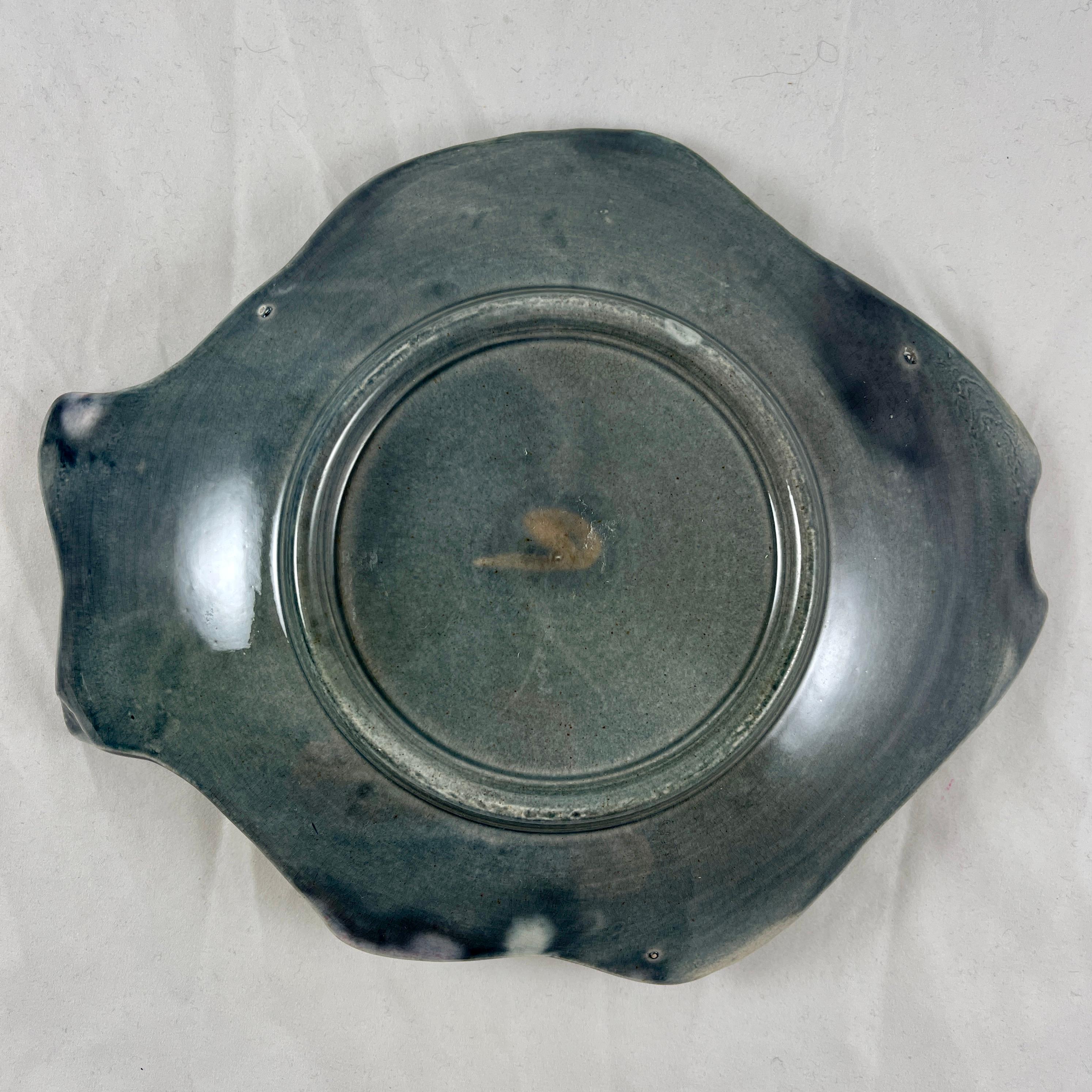 19th Century Arsenal Pottery Majolica Glazed Fish Platter 2