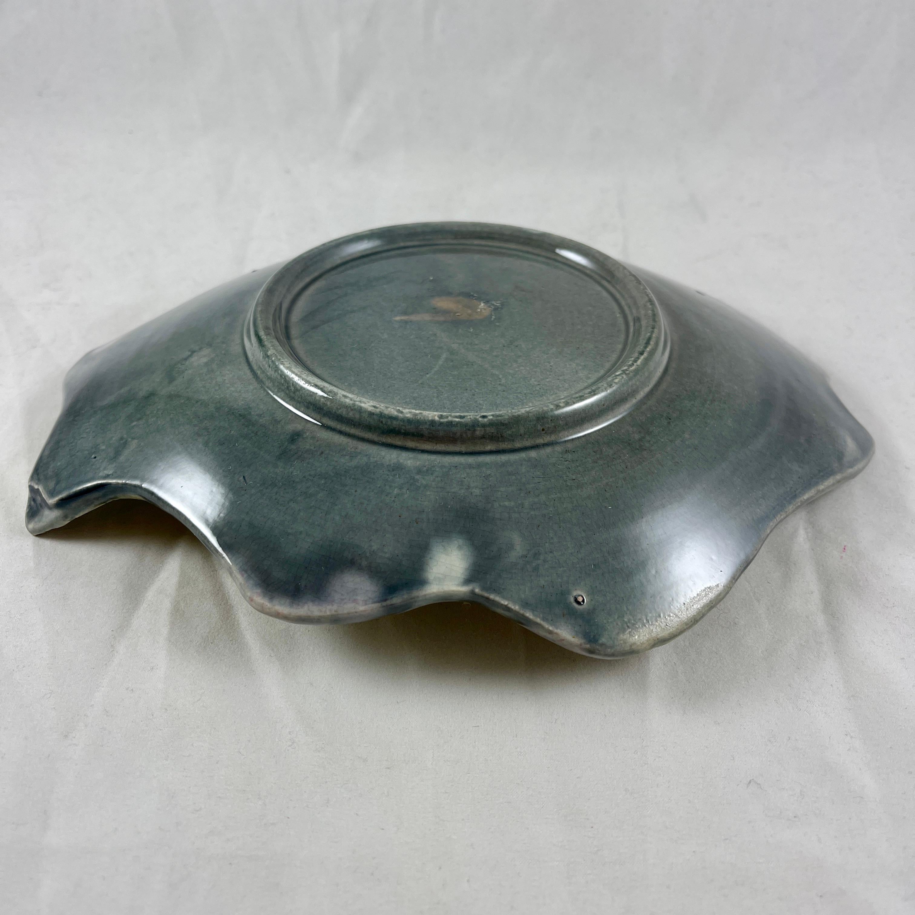 19th Century Arsenal Pottery Majolica Glazed Fish Platter 1