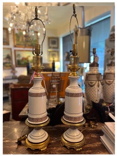 19th Century Art Deco Porcelain Table Lamps from France