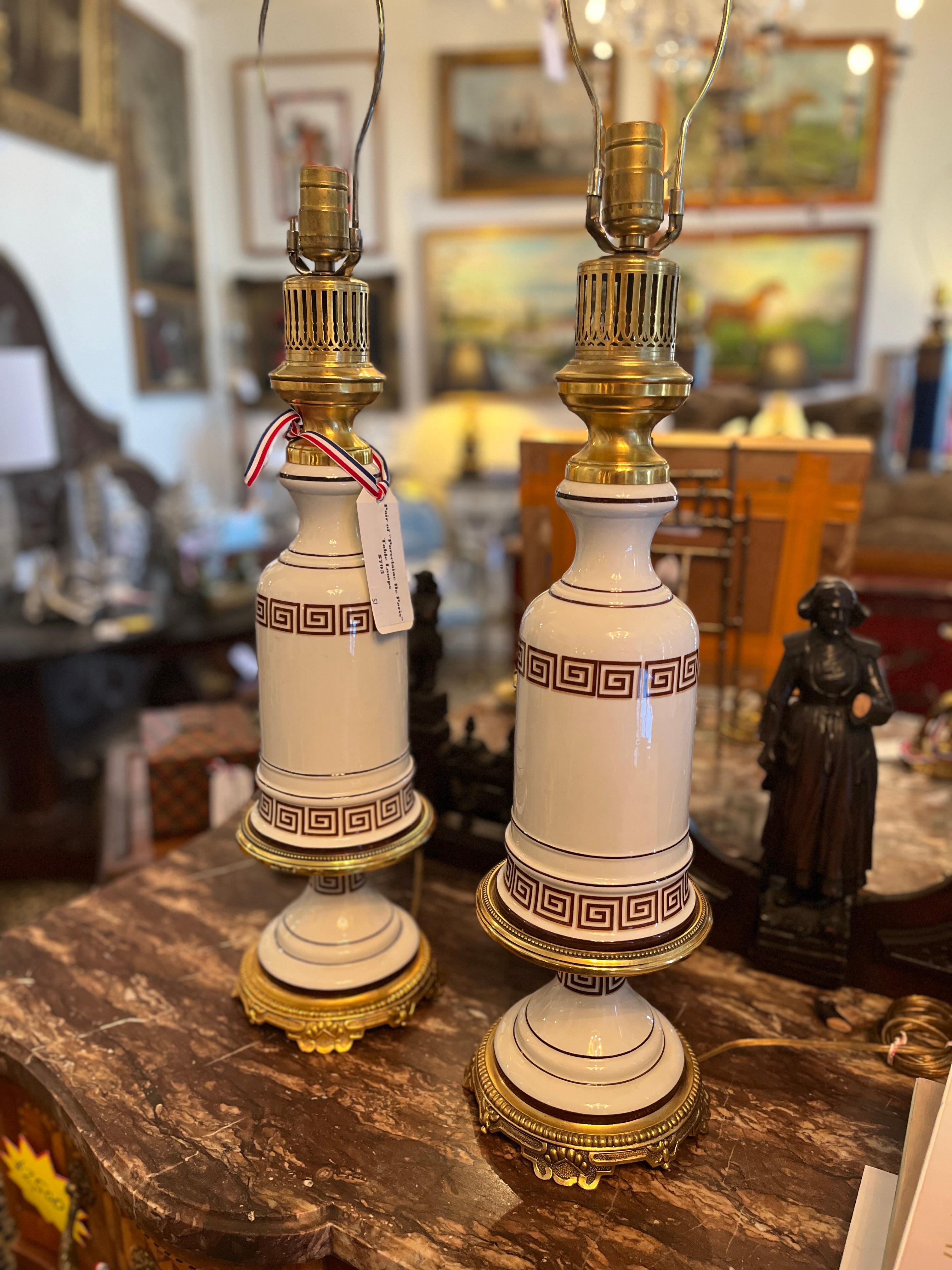 Français Lampes en porcelaine de Paris Art Deco du 19e siècle en vente