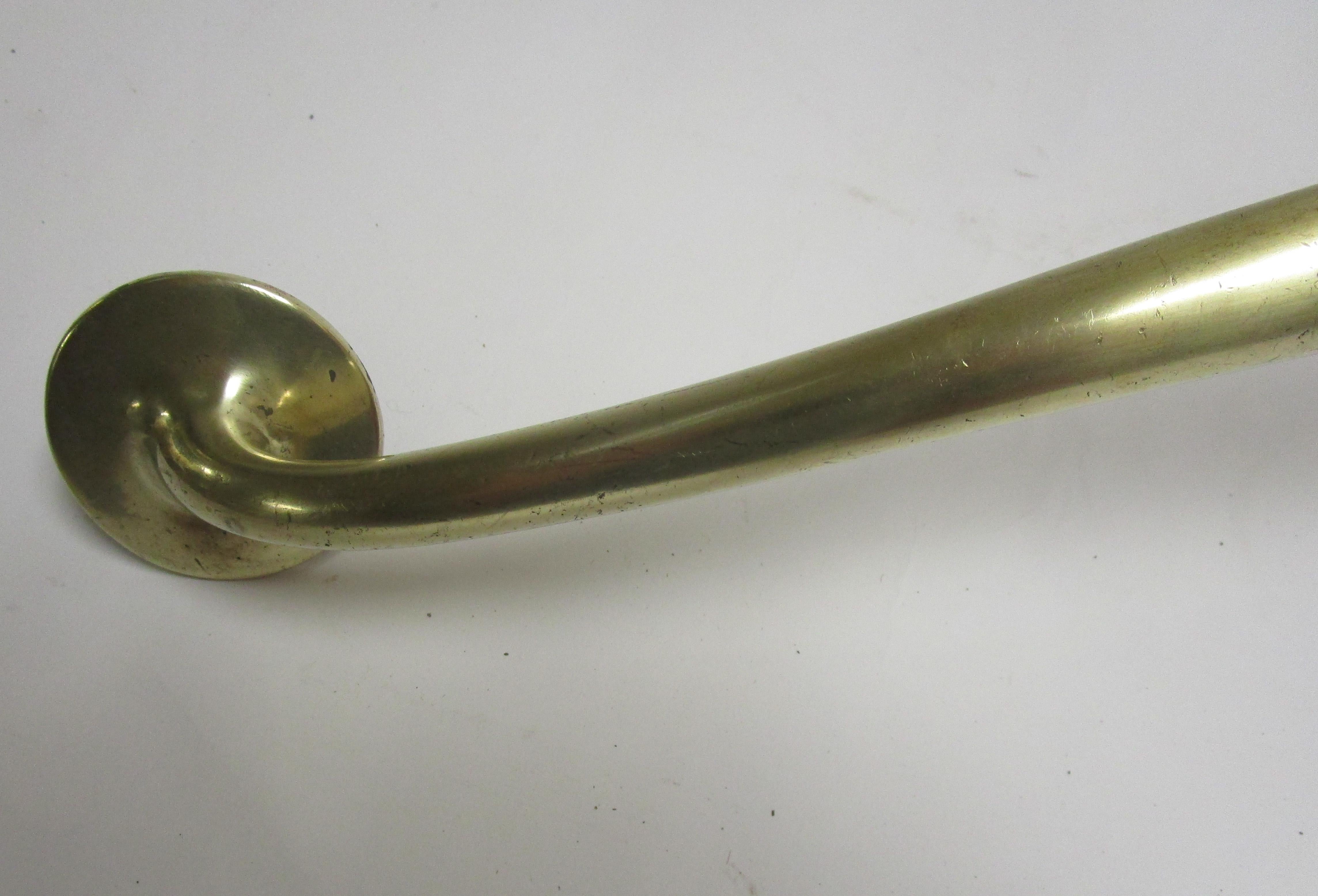 French 19th Century Art Nouveau Brass Door Handle of Monumental Size