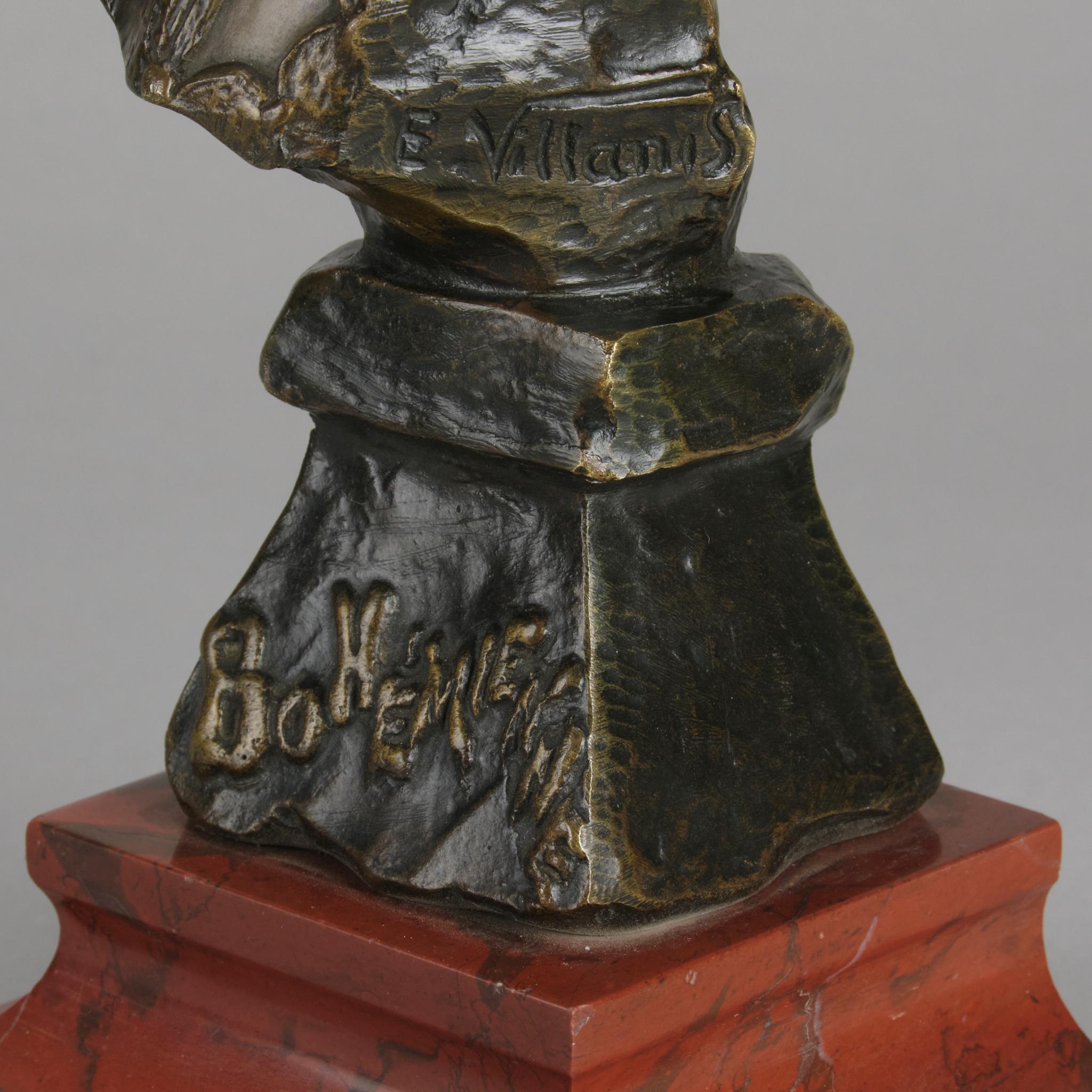 19th Century Art Nouveau Bronze Bust Entitled 