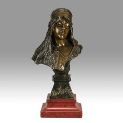 19th Century Art Nouveau Bronze Bust Entitled "Bohémienne" by Emmanuel Villanis