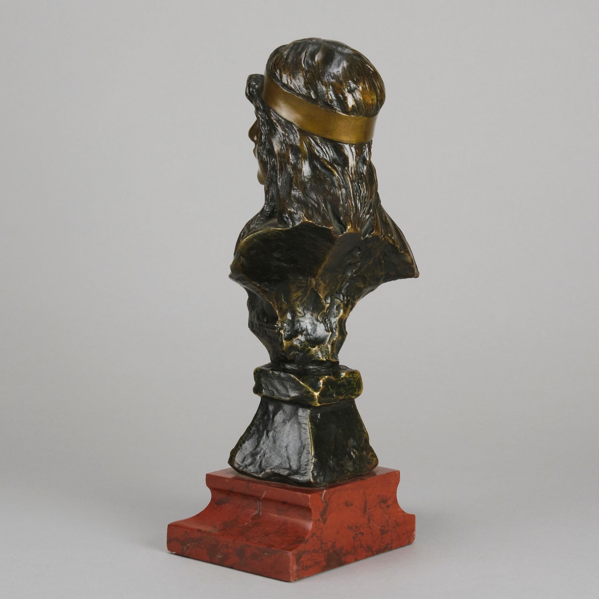 XIXe siècle Buste en bronze Art Nouveau du 19ème siècle intitulé 