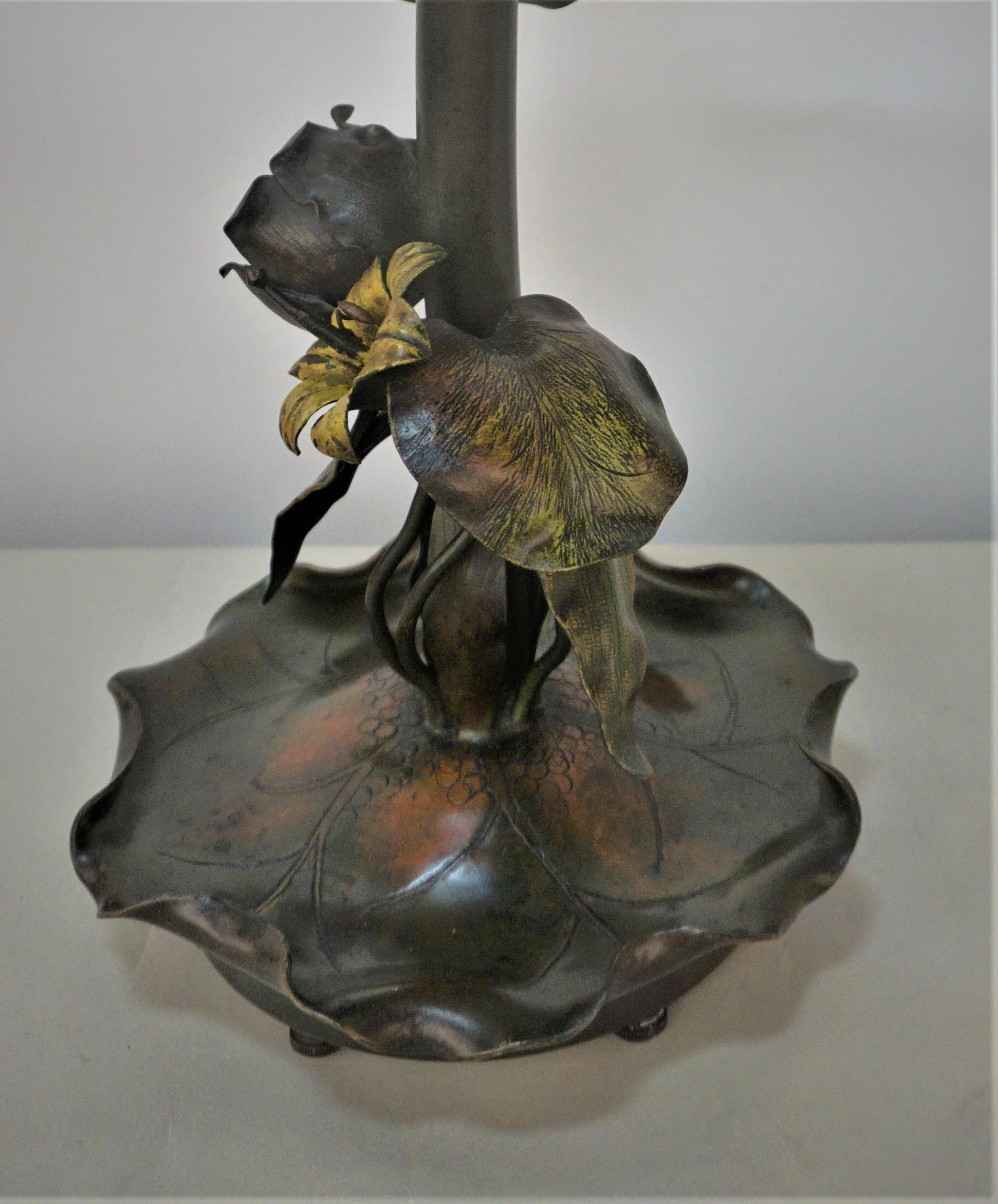 19th Century Art Nouveau Bronze Table Lamp 3