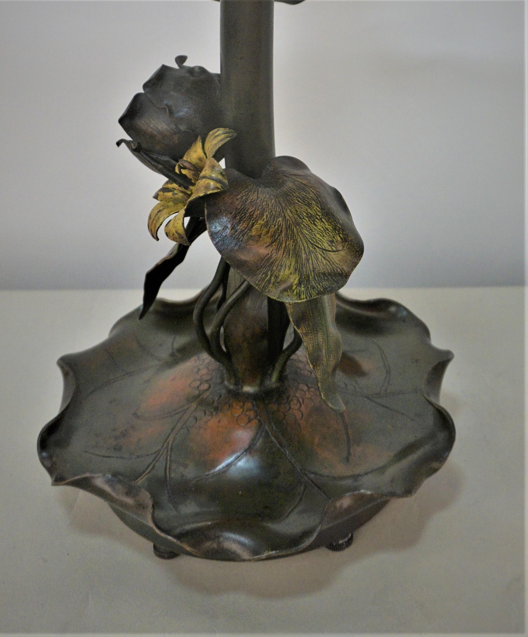 19. Jahrhundert Jugendstil Bronze Tischlampe 1