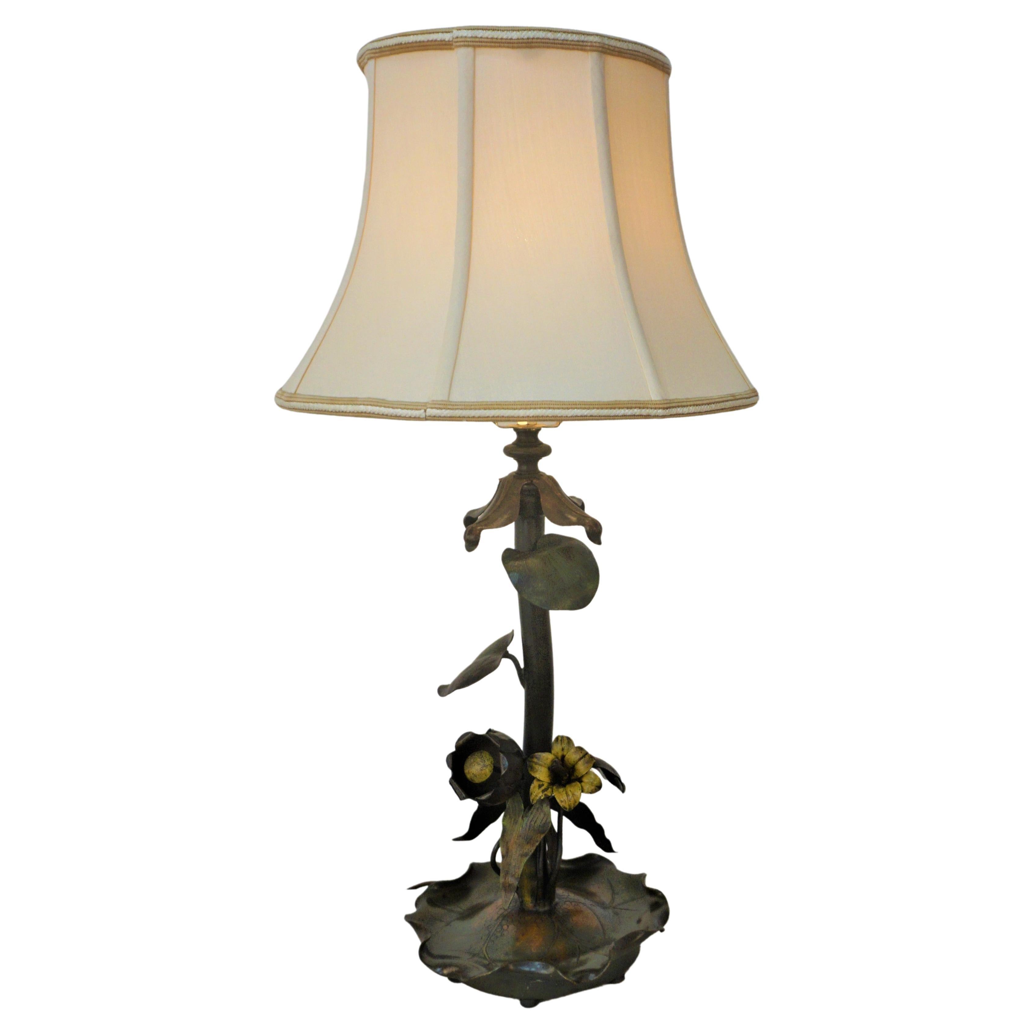 19th Century Art Nouveau Bronze Table Lamp