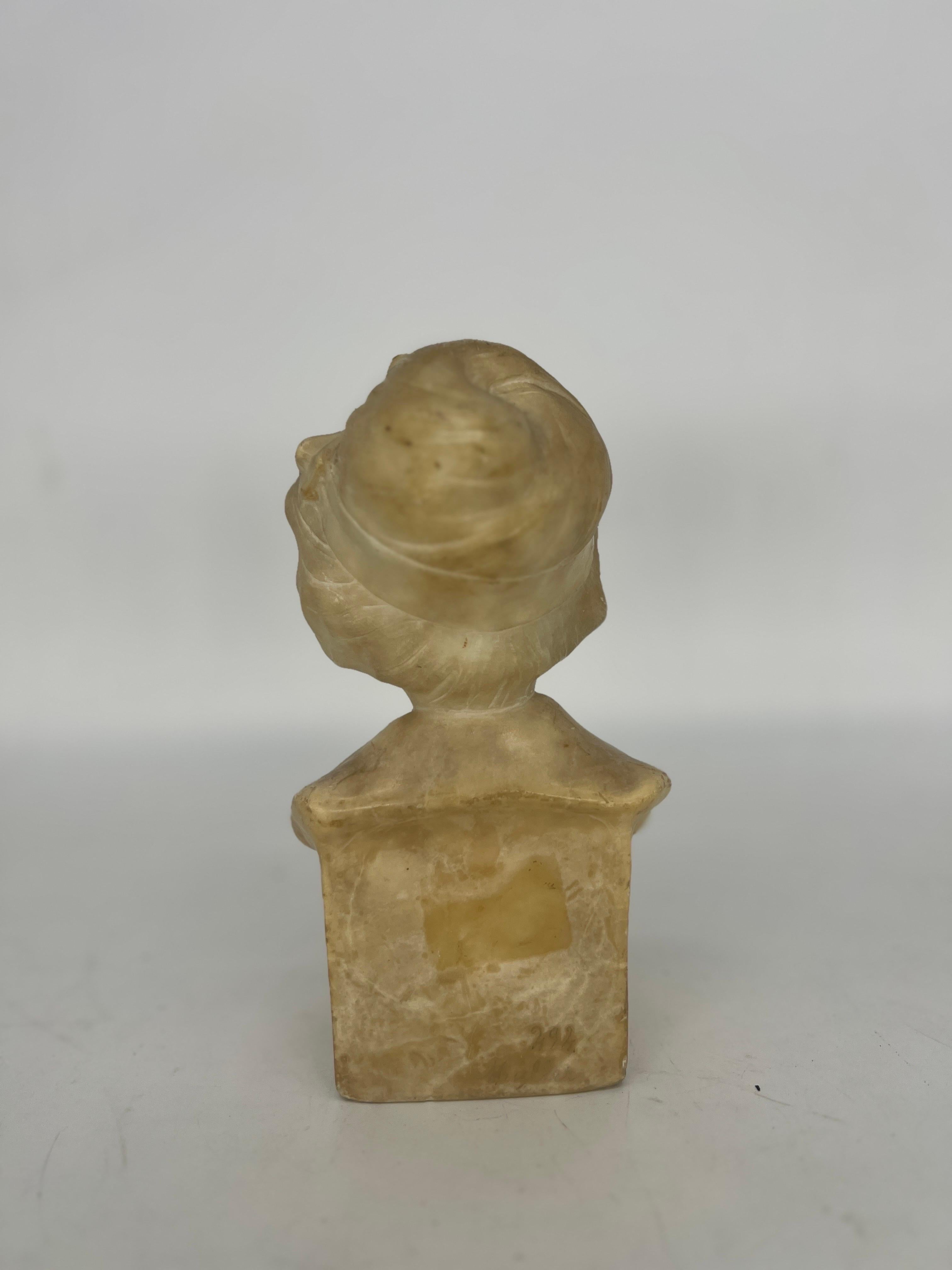 19th Century, Art Nouveau Carved Marble Bust of A Lady - Signed Miller In Good Condition For Sale In Atlanta, GA