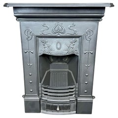 19th Century Art Nouveau Cast Iron Combination Fireplace