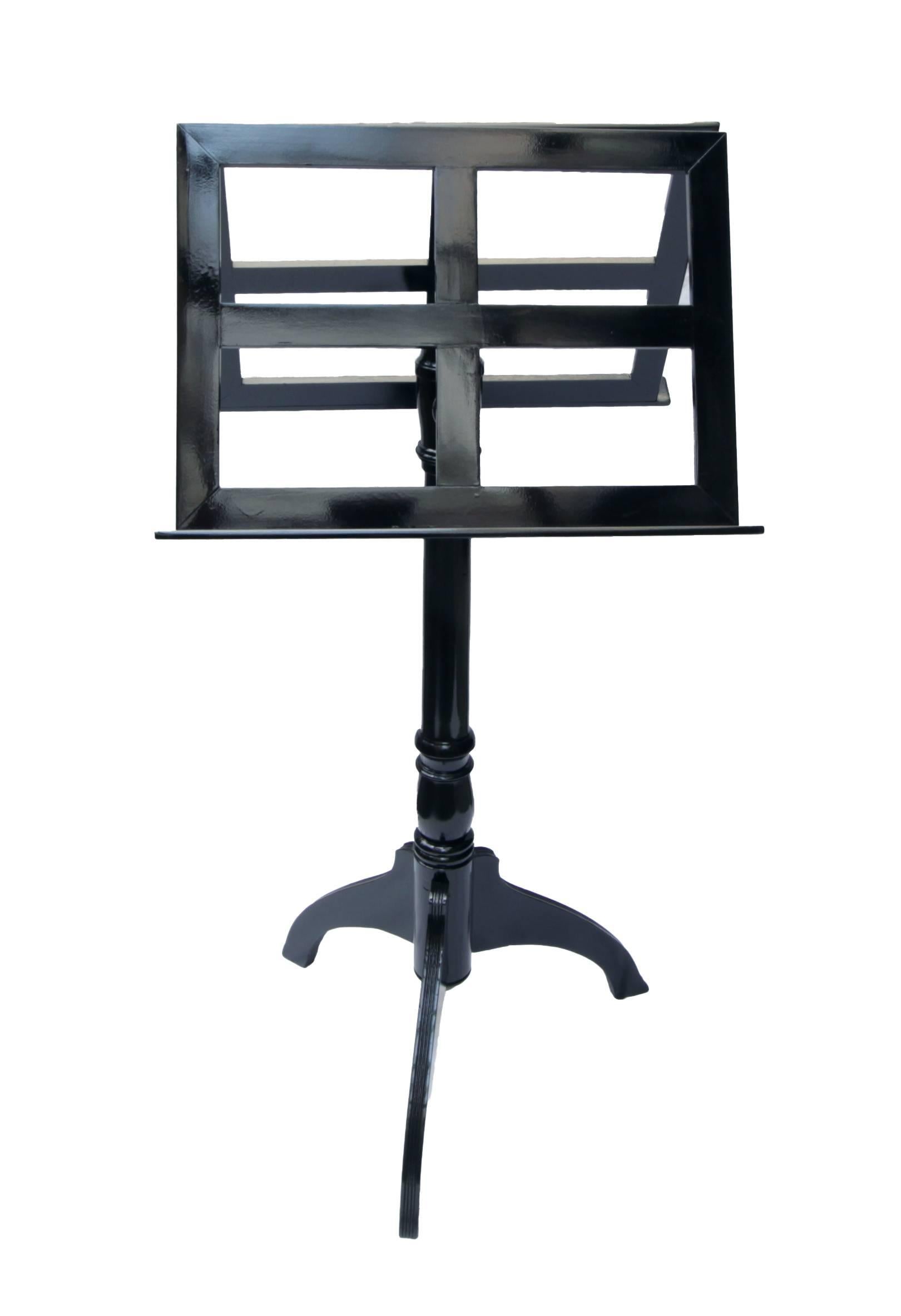 Very nice ebonized Art Nouveau duet music stand. The stand is height adjustable.