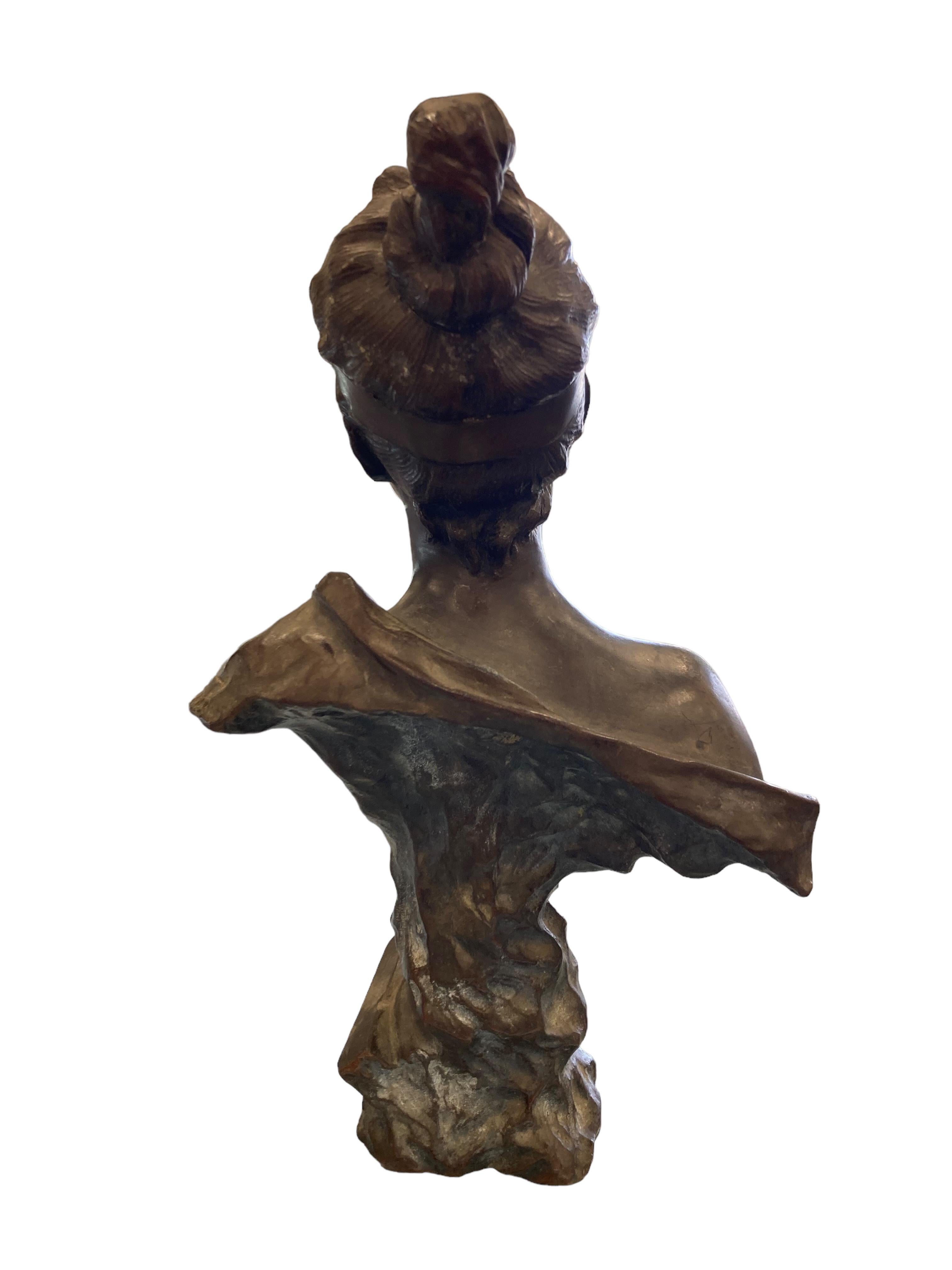 French 19th Century Art Nouveau Emmanuel Villanis Bronze of Galatee