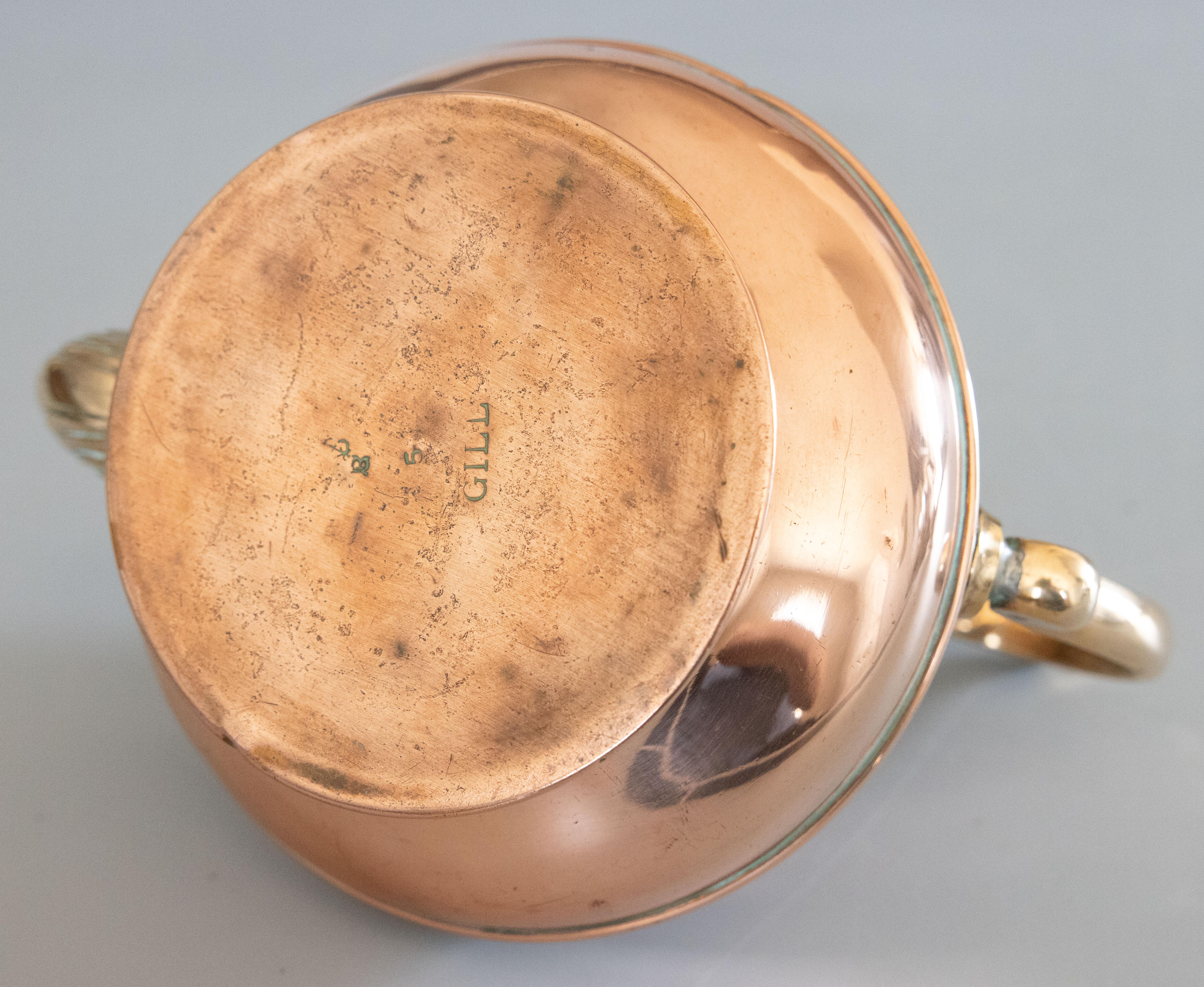 19th Century Art Nouveau English Copper & Brass Teapot Kettle For Sale 3