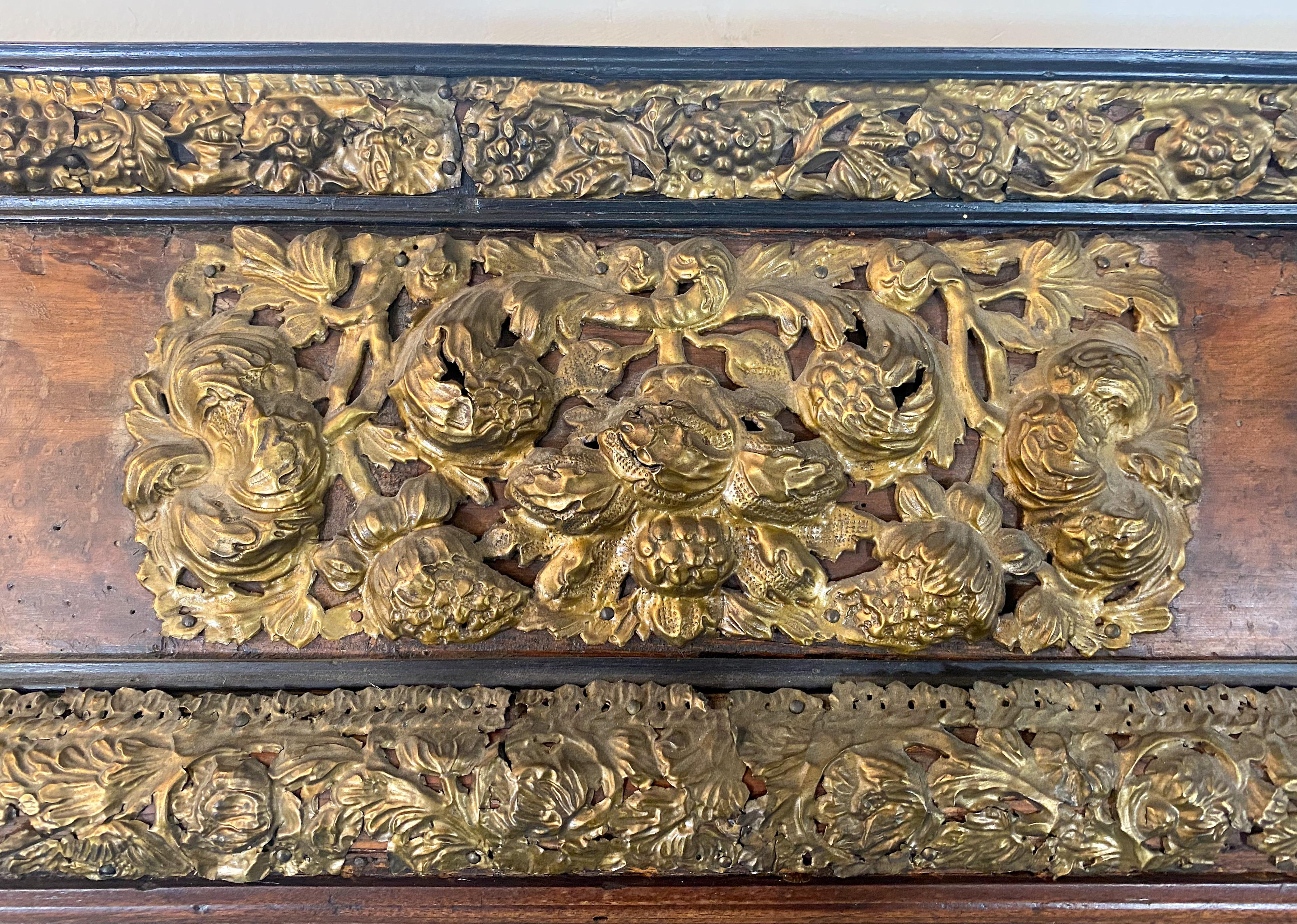 19th Century Art Nouveau Gold Foil on Wood Mantel or Wall Mirror For Sale 4