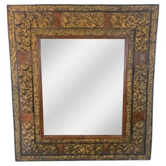 Used 19th Century Art Nouveau Gold Foil on Wood Mantel or Wall Mirror