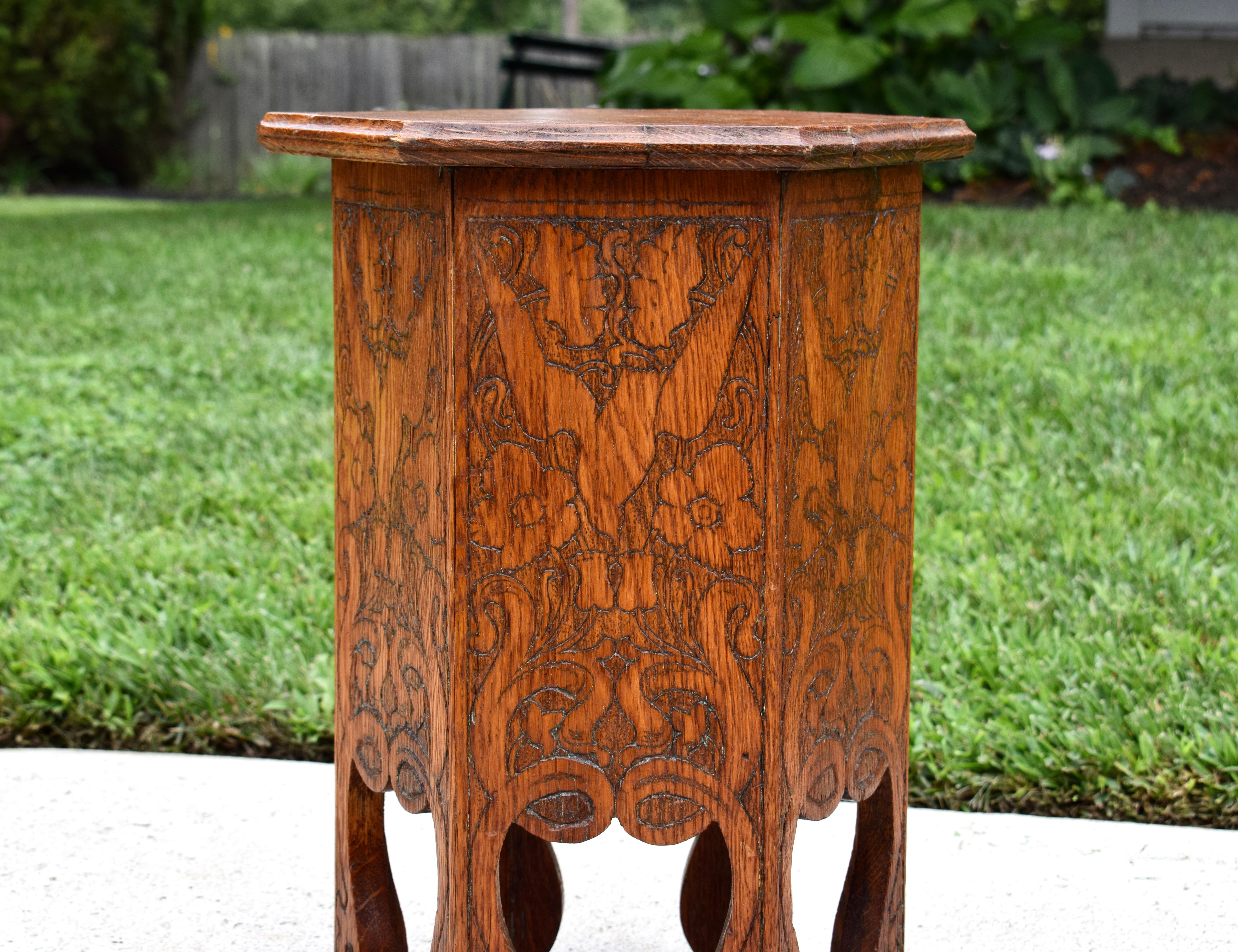 19th Century Art Nouveau Hexagon Side Table In Good Condition In Southampton, NJ