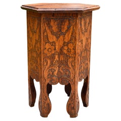 19th Century Art Nouveau Hexagon Side Table