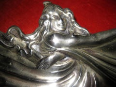 19th century Art Nouveau Meneses Silver Butterfly Figural Tray