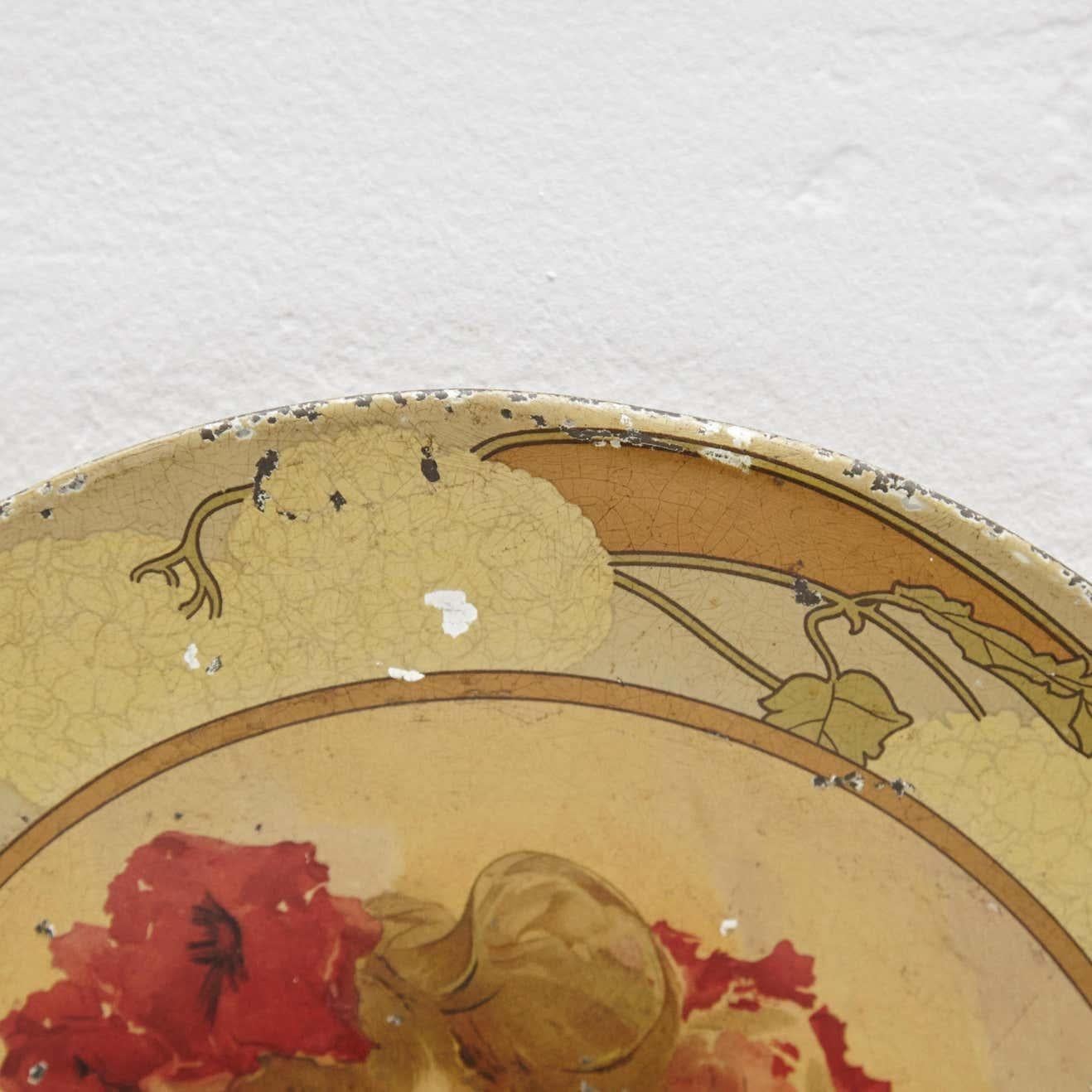 Jugendstil-Metallplatte aus dem 19. (Französisch) im Angebot