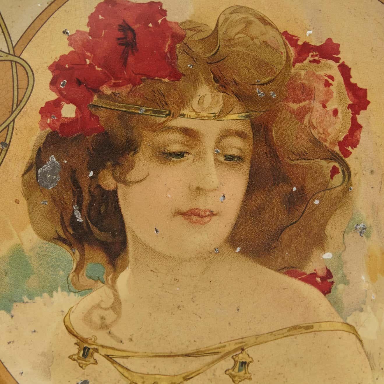 Jugendstil-Metallplatte aus dem 19. im Zustand „Gut“ im Angebot in Barcelona, ES