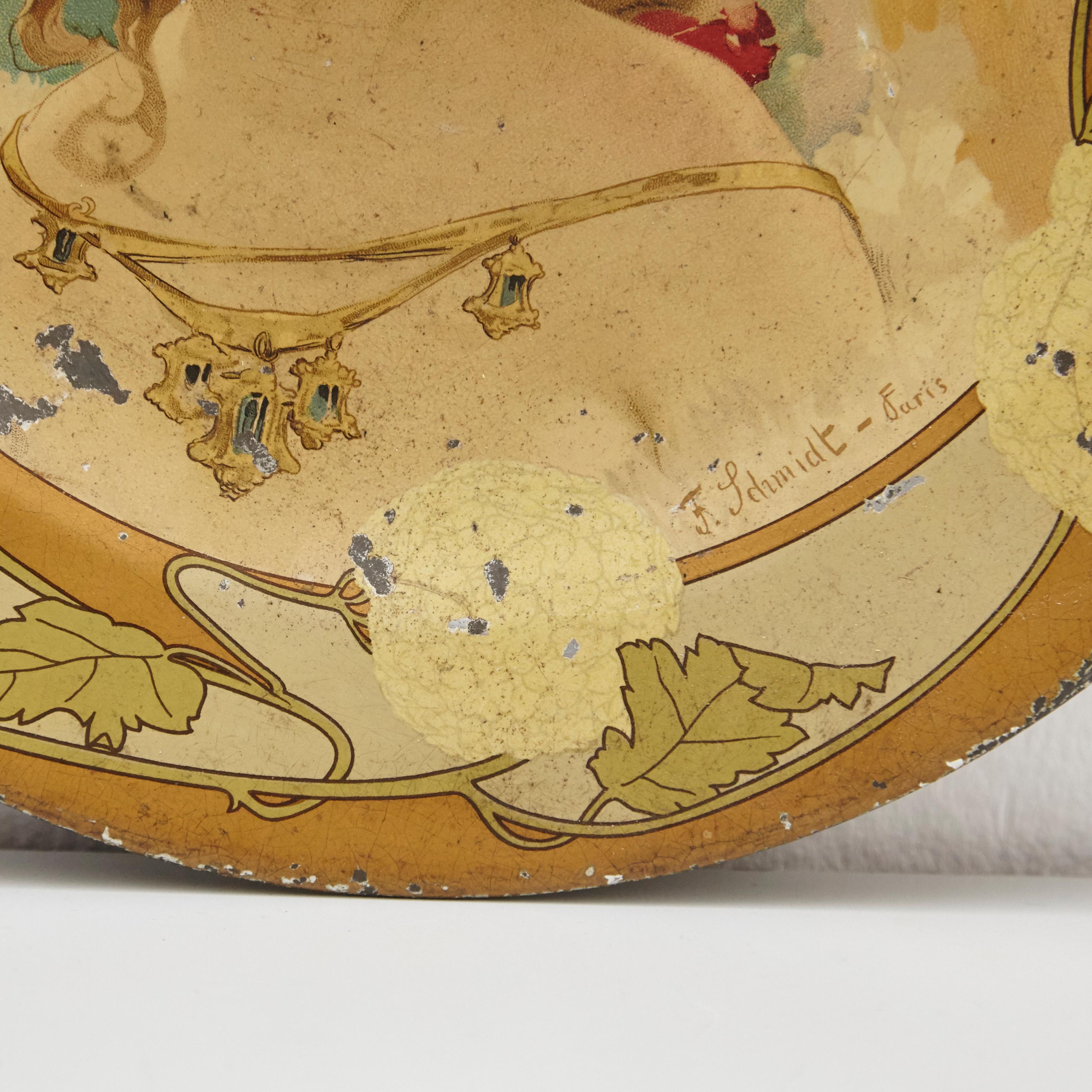 19th Century Art Nouveau Metal Plate 3