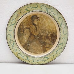 19th Century Art Nouveau Metal Plate R.Casas and C.Miró