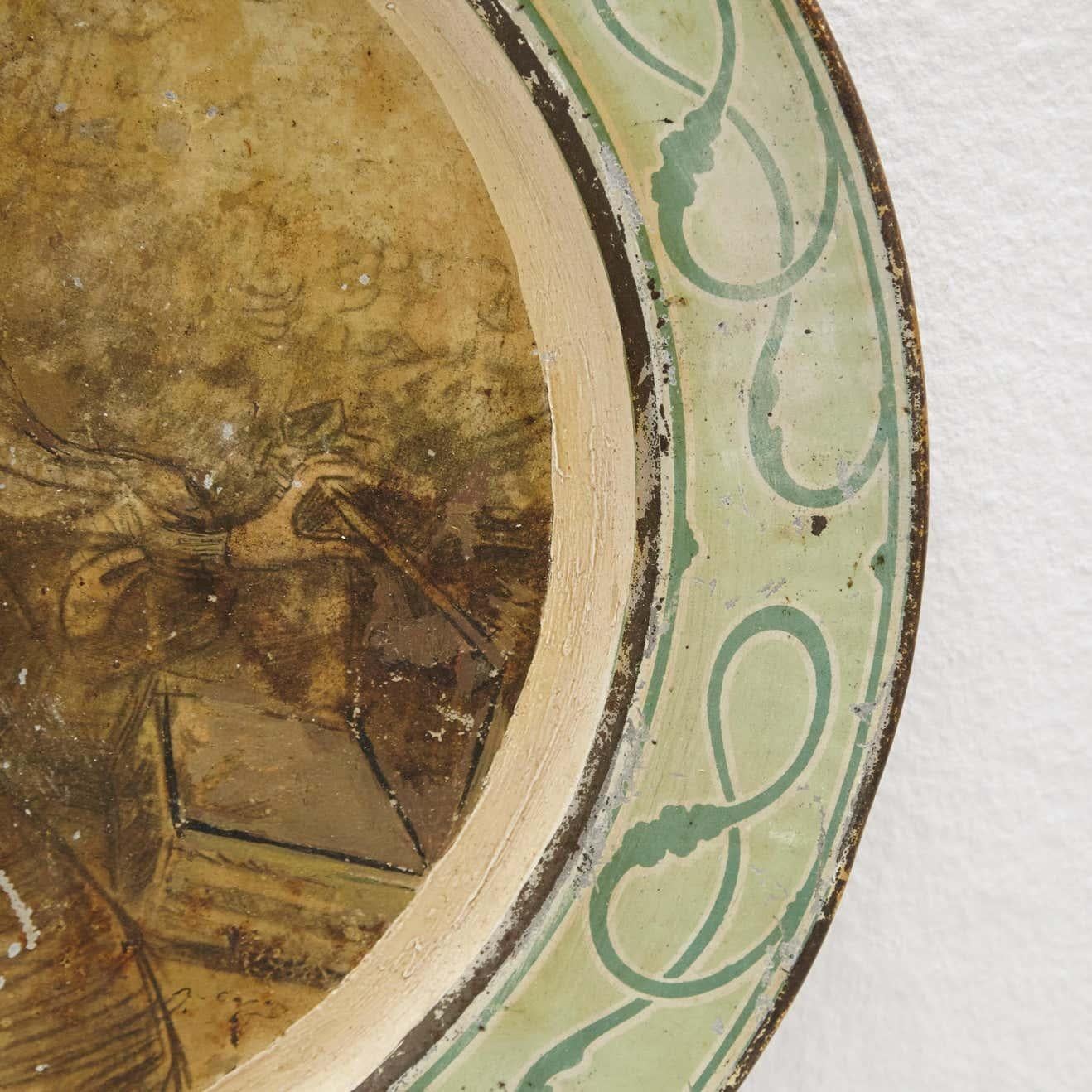 Européen Plaque en métal Art Nouveau du 19ème siècle R.Casas et C.Miró en vente