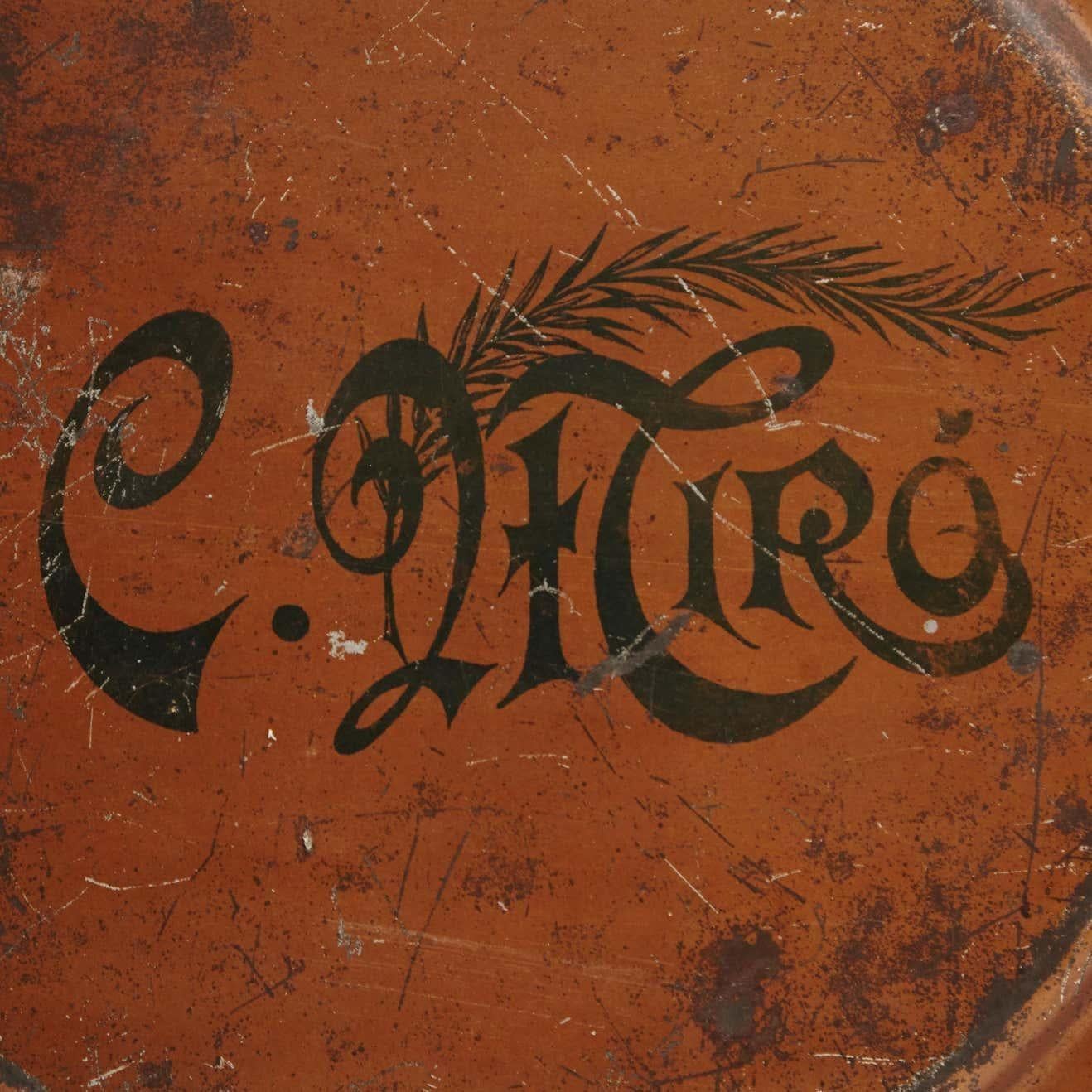 Plaque en métal Art Nouveau du 19ème siècle R.Casas et C.Miró Bon état - En vente à Barcelona, ES