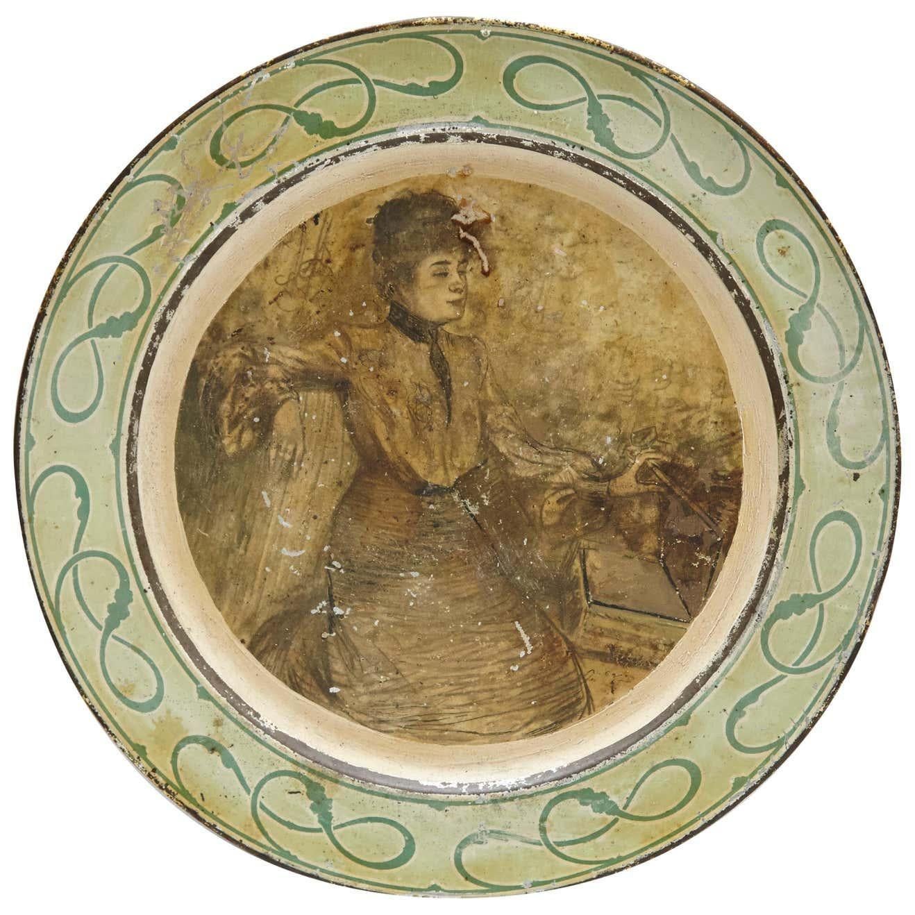 Plaque en métal Art Nouveau du 19ème siècle R.Casas et C.Miró en vente 1