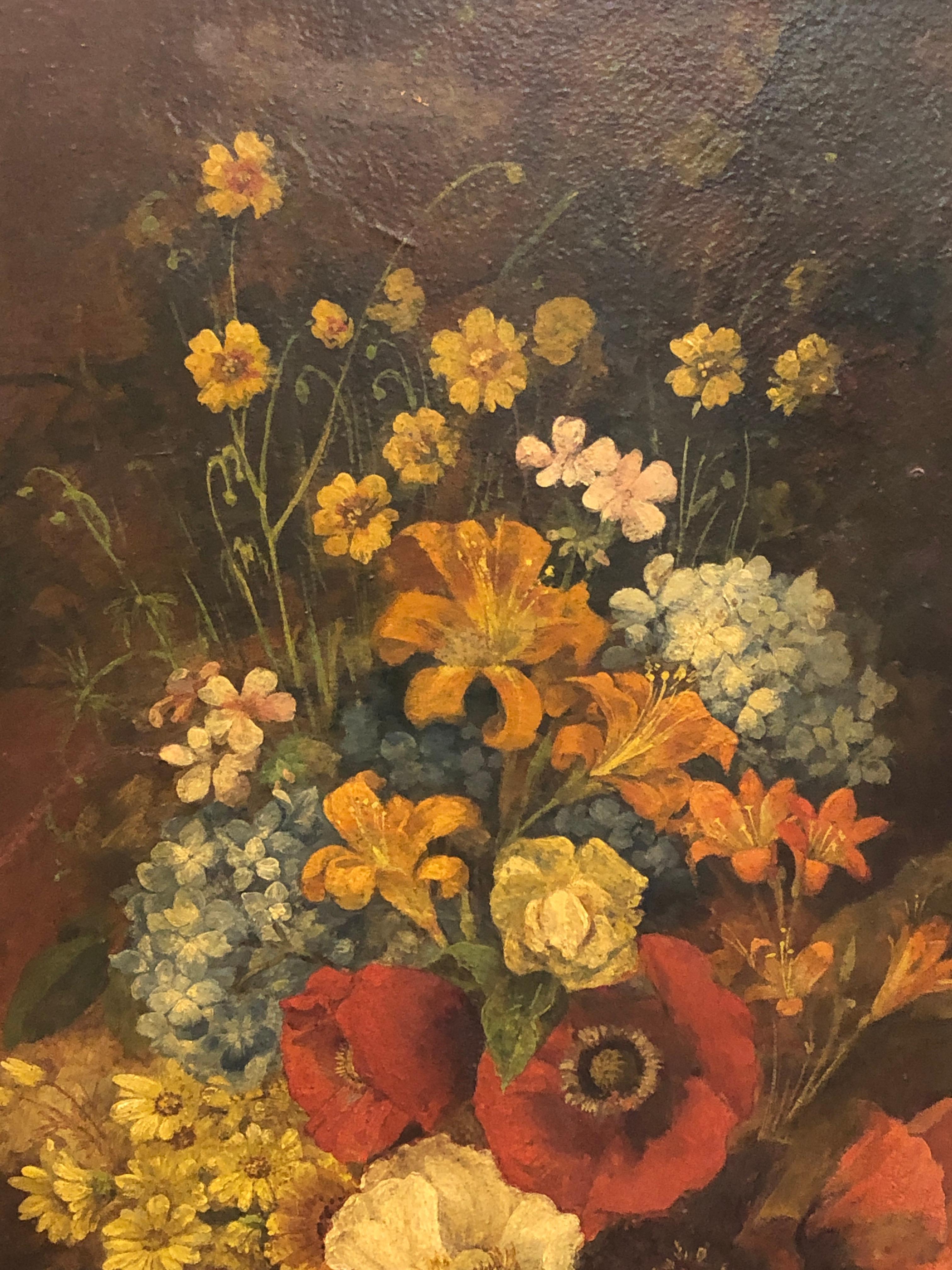 19th Century Art Nouveau Paintings Flowers Filippo Anivitti, 1895 In Good Condition In Roma, RM