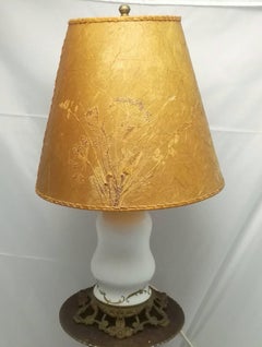 19th Century Art Nouveau Porcelain Vases Table Lamp Bronze Mounting Skin Screen
