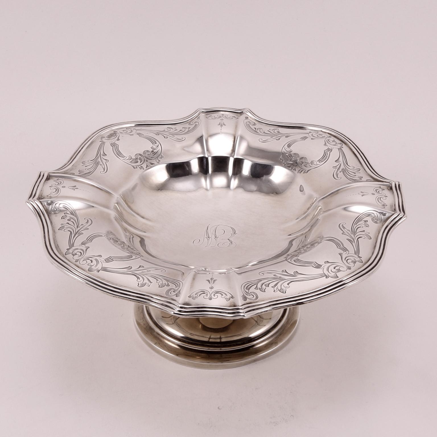 Hand-Crafted 19th Century Art Nouveau Sterling Silver Gorham Floral Centerpiece For Sale