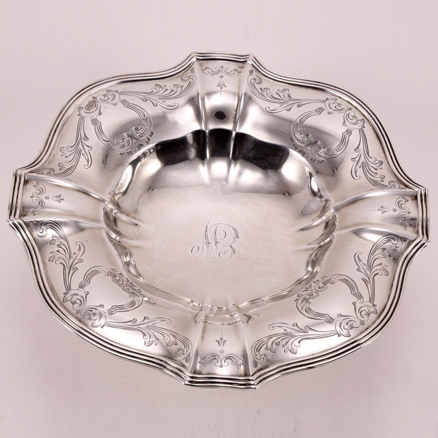 19th Century Art Nouveau Sterling Silver Gorham Floral Centerpiece For Sale 1