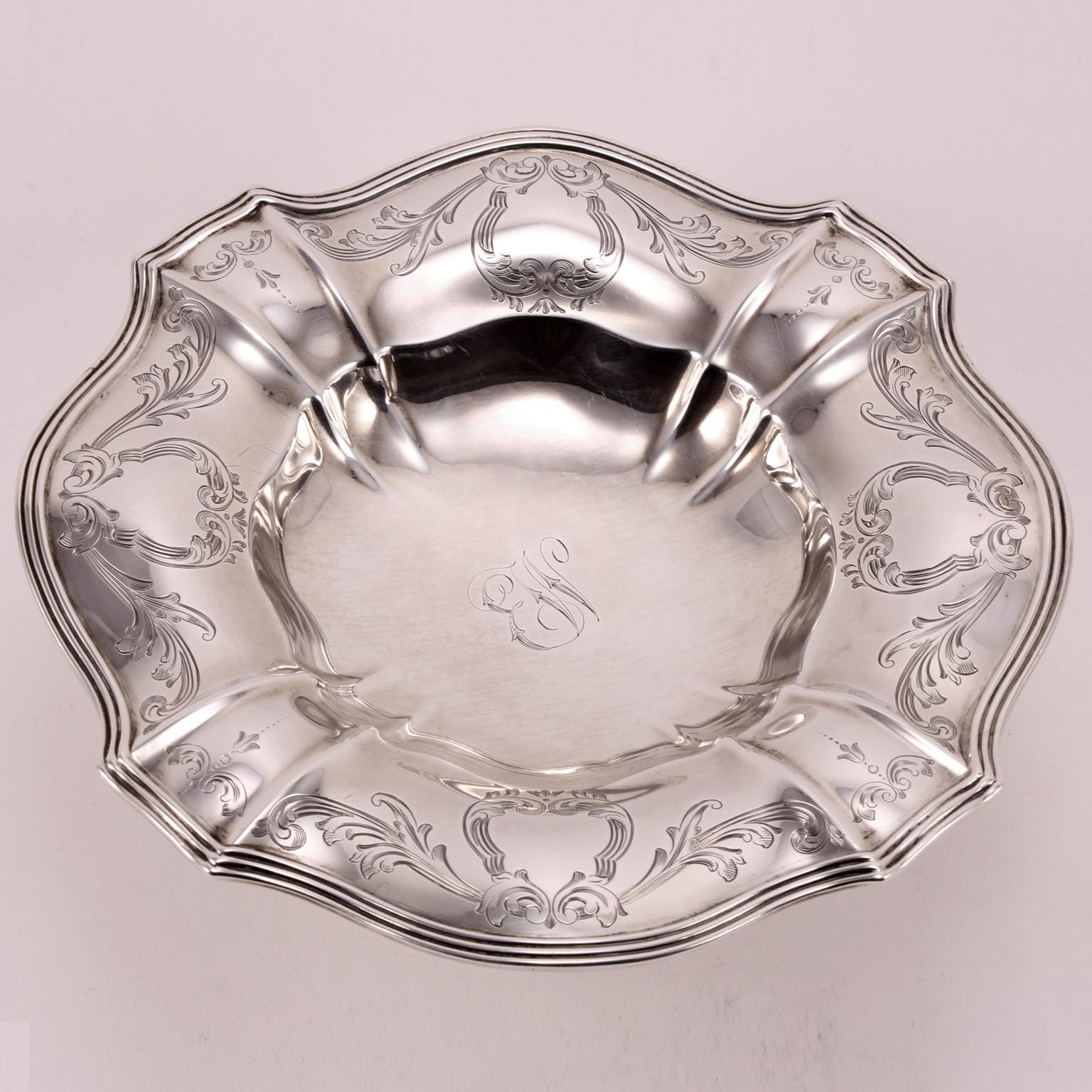 19th Century Art Nouveau Sterling Silver Gorham Floral Centerpiece For Sale 2