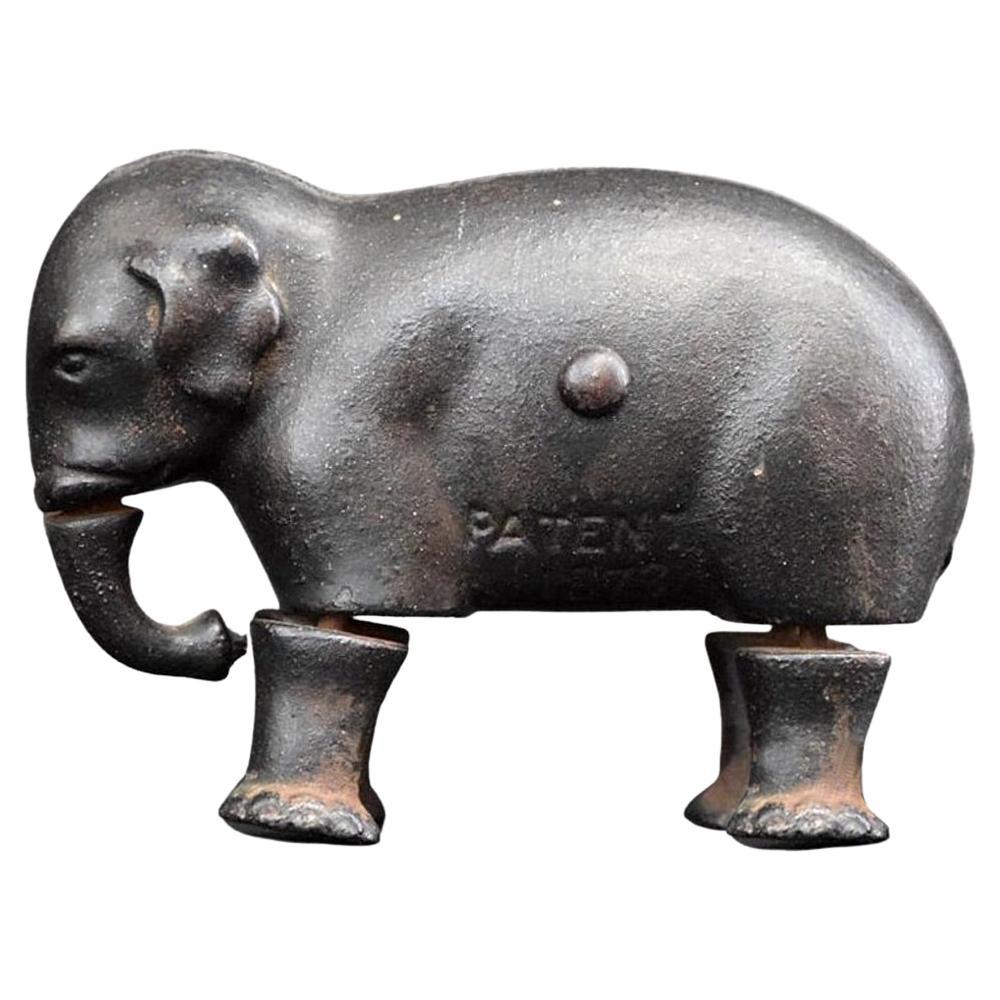 19th Century Articulated Ives USA Elephant Balancing Toy