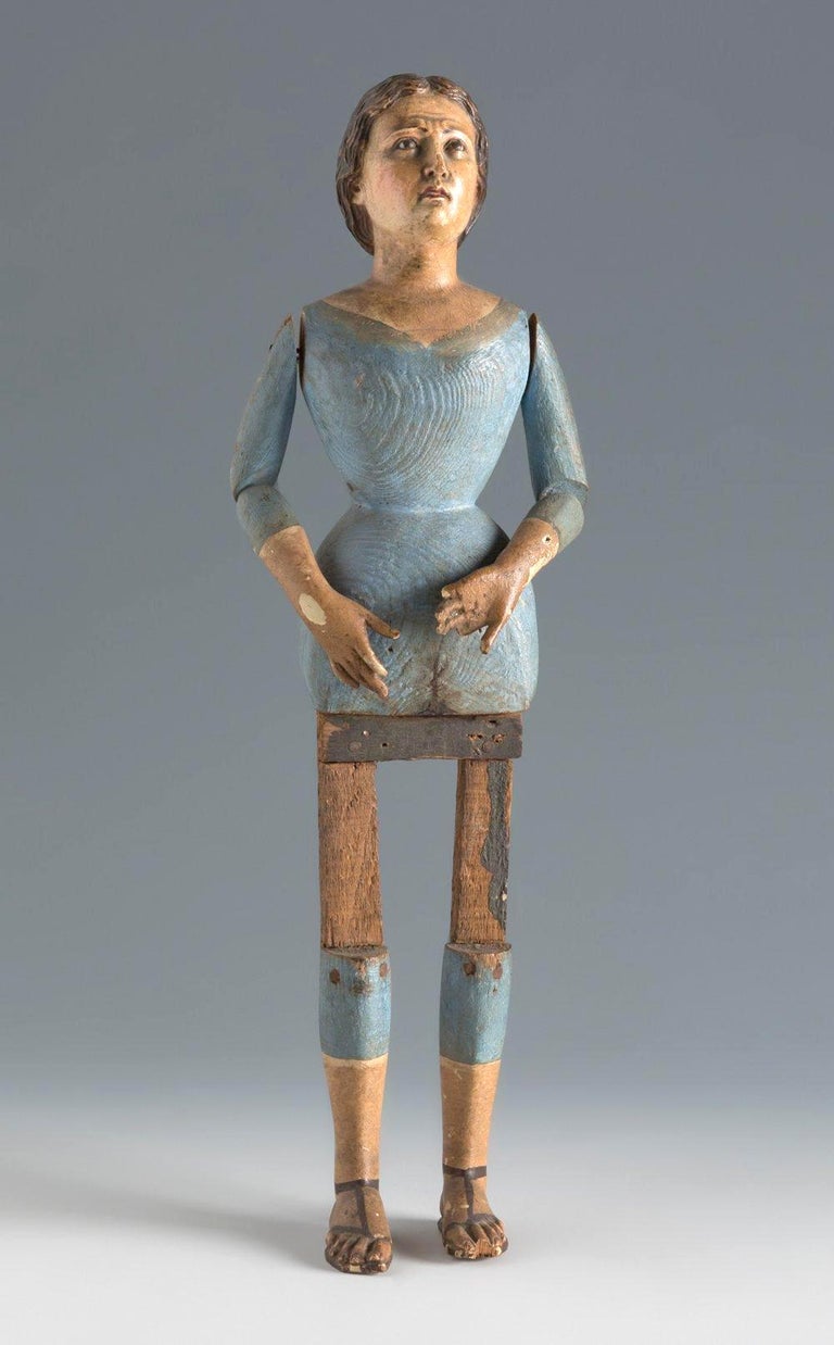 19th Century Articulated Wooden Figure of the Virgin Mary For Sale at ...