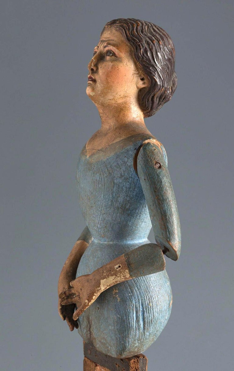 19th Century Articulated Wooden Figure of the Virgin Mary For Sale at ...